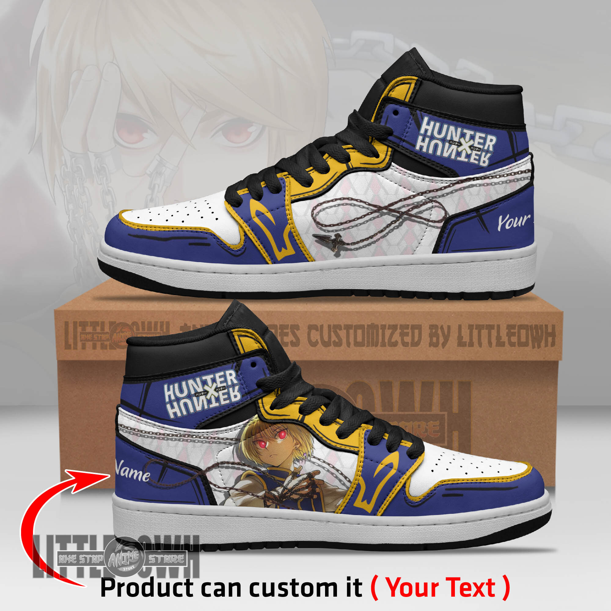 Kurapika Personalized Shoes Hunter x Hunter Anime Boot Sneakers