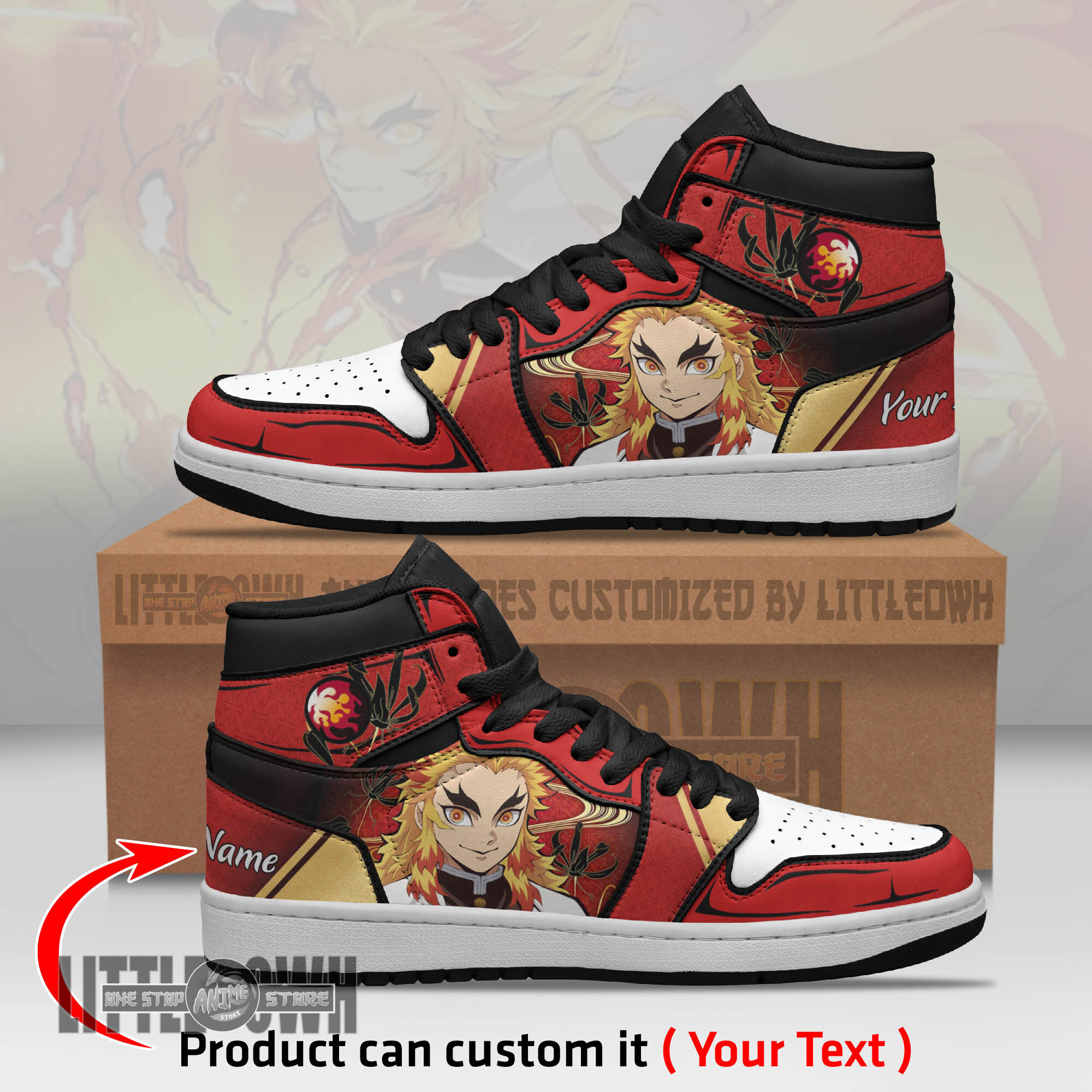 Kyojuro Rengoku Personalized Shoes Demon Slayer Anime Boot Sneakers