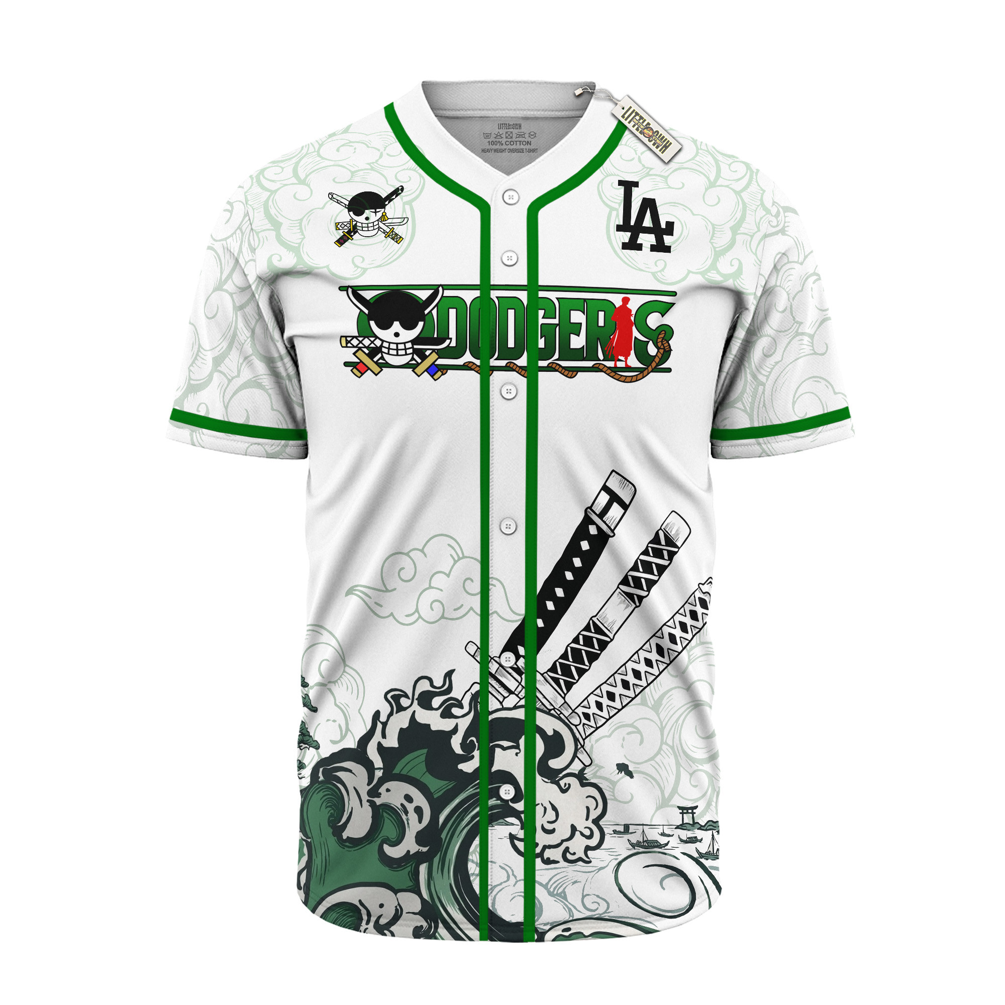 LAD x Zoro Ronin Emerald Wave Baseball Jersey