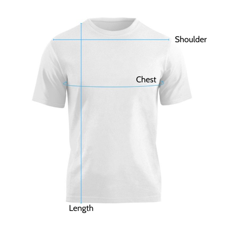 Oversized wash tee measurement guide