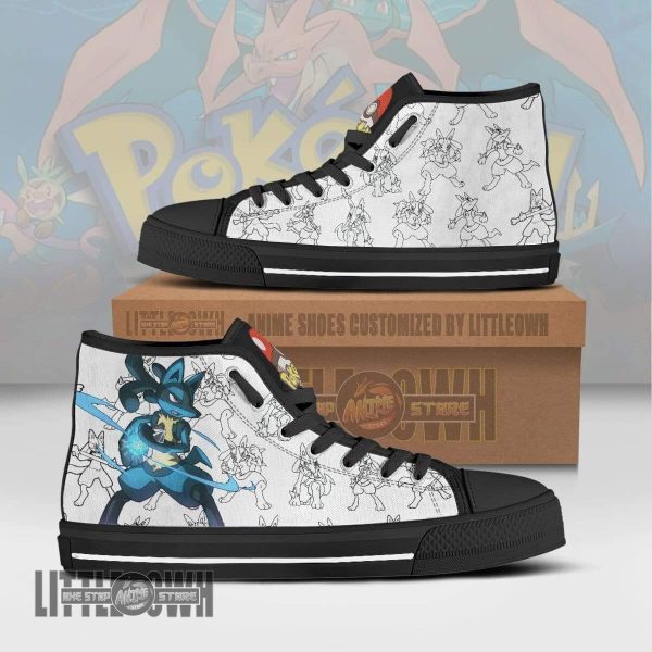 lucario high top canvas shoes custom pokemon anime sneakers c73jy
