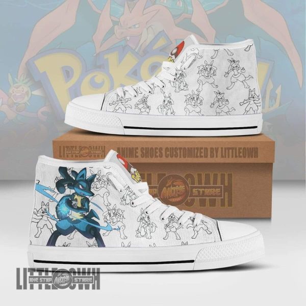 Lucario High Top Canvas Shoes Custom Pokemon Anime Sneakers