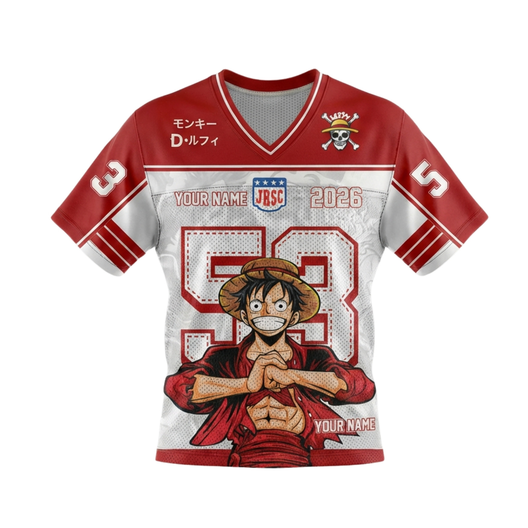 Alternative view of Luffy Custom Jersey Custom Football Jersey