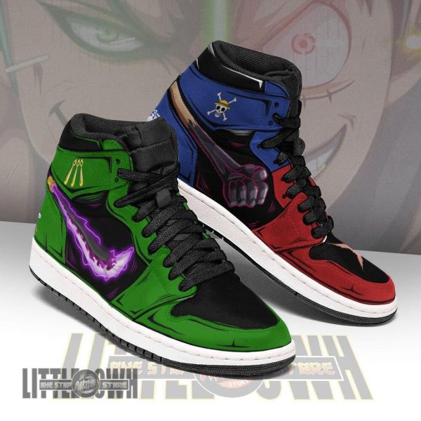 Alternative view of Luffy x Zoro Anime Shoes Custom OP Boot Sneakers