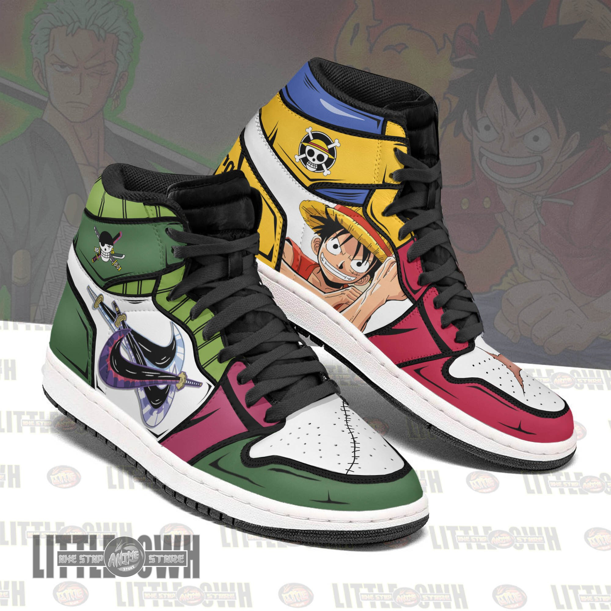 Luffy x Zoro Shoes Custom OP Anime Boot Sneakers 3 Luffy x Zoro Shoes Custom OP Anime Boot Sneakers - Image 3
