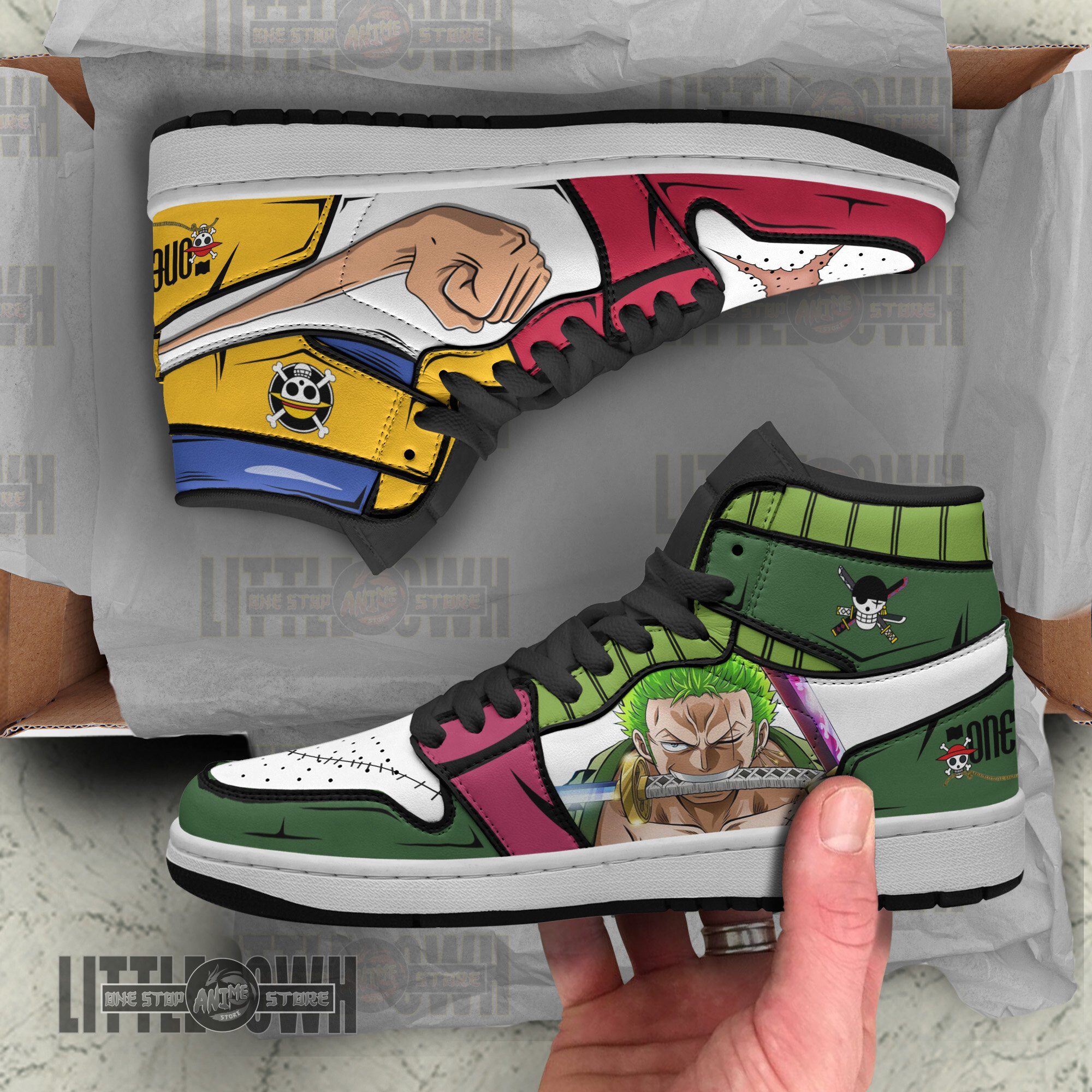 Luffy x Zoro Shoes Custom OP Anime Boot Sneakers 4 Luffy x Zoro Shoes Custom OP Anime Boot Sneakers - Image 4