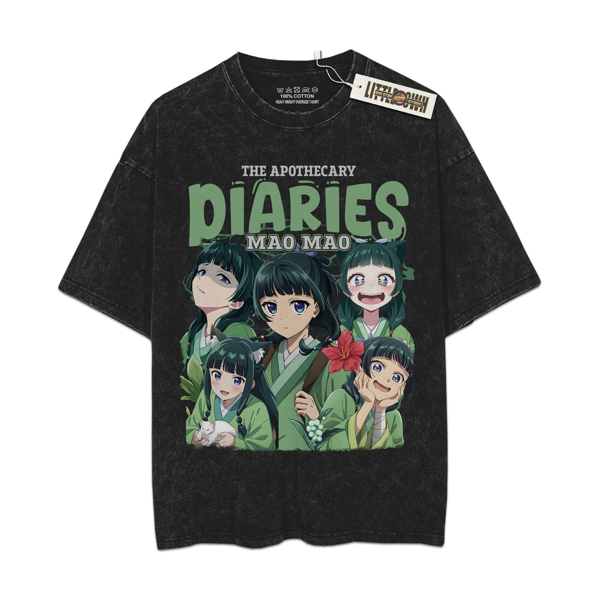 Maomao Vintage Shirt  Apocathy Diary Oversized Washed Tees - Custom Anime Tee