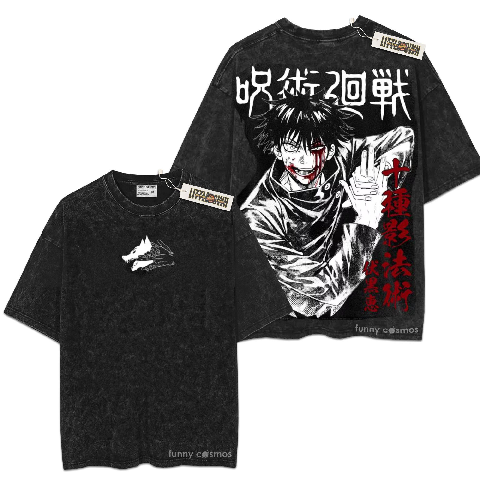 Megumi Fushiguro JJK Oversized Wash Tee Shirt