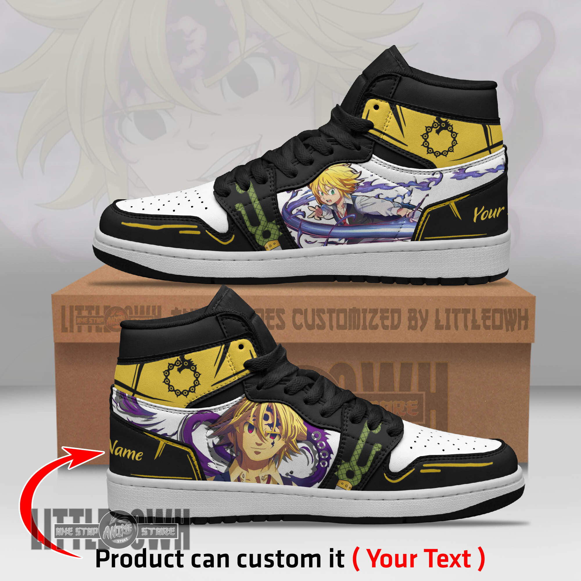 Meliodas Persionalized Shoes The Seven Deadly Sins Anime Boot Sneakers