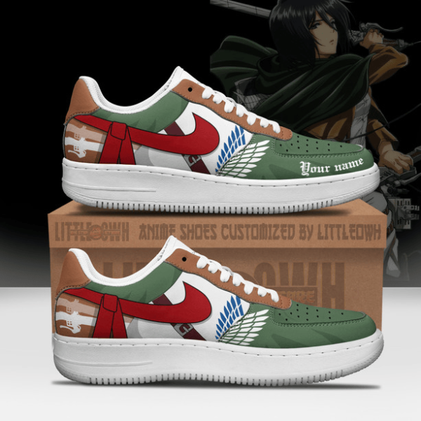 Mikasa Ackerman Anime Sneakers - Custom AoT AF1 Shoes