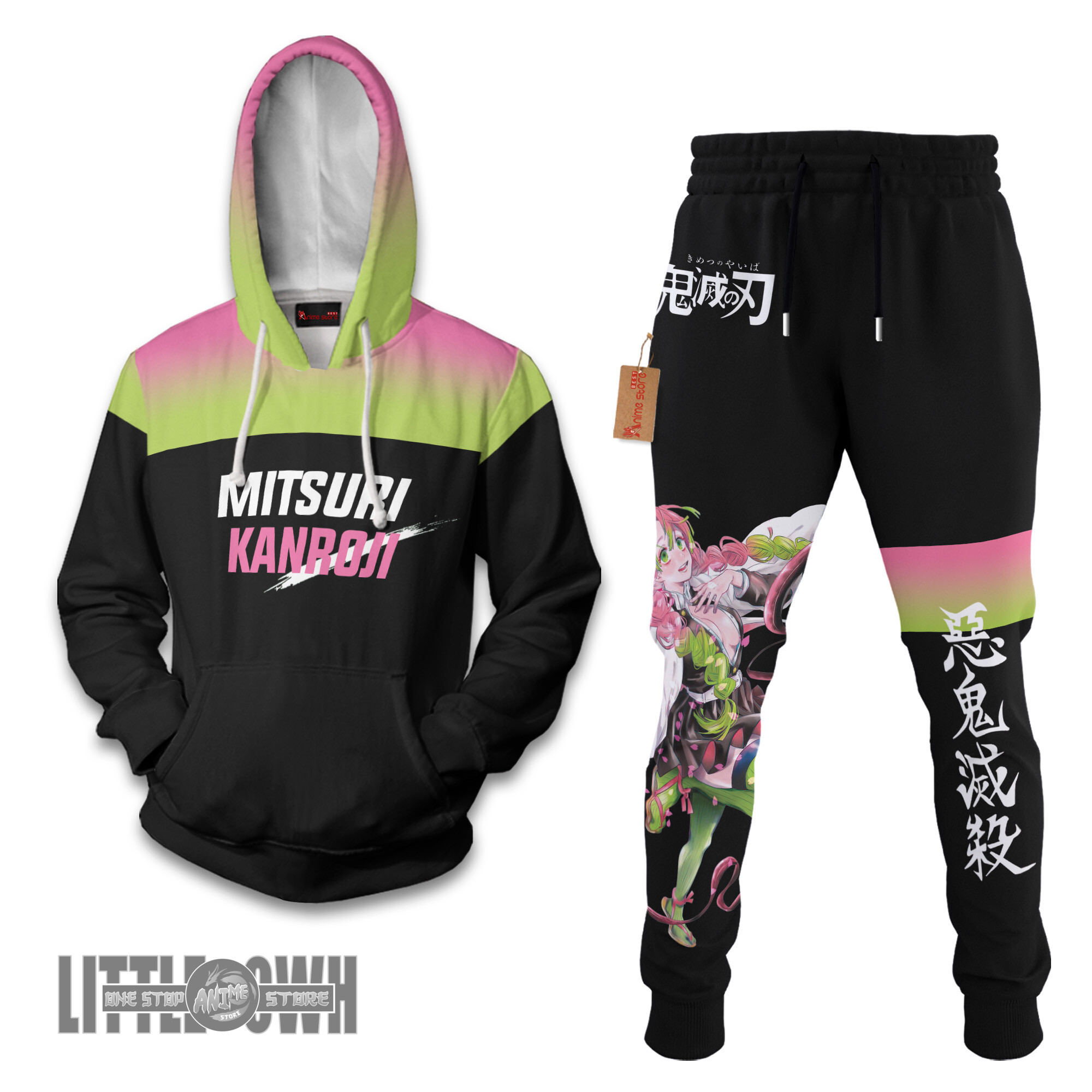 Mitsuri Kanroji Demon Slayer Hoodie And Jogger Set Anime Clothes