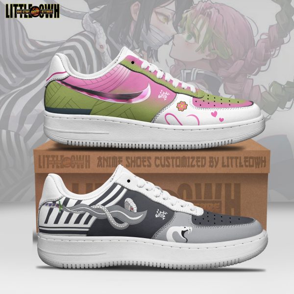 Mitsuri x Obanai Anime Couple Sneakers - Custom Demon Slayer AF1 Shoes