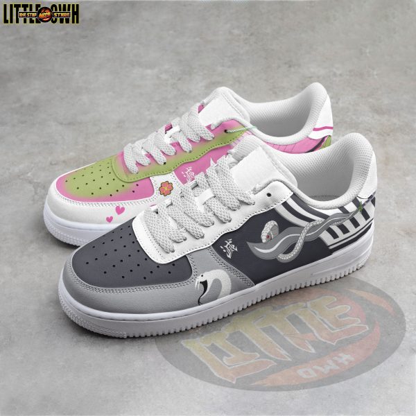 Alternative view of Mitsuri x Obanai Anime Couple Sneakers - Custom Demon Slayer AF1 Shoes