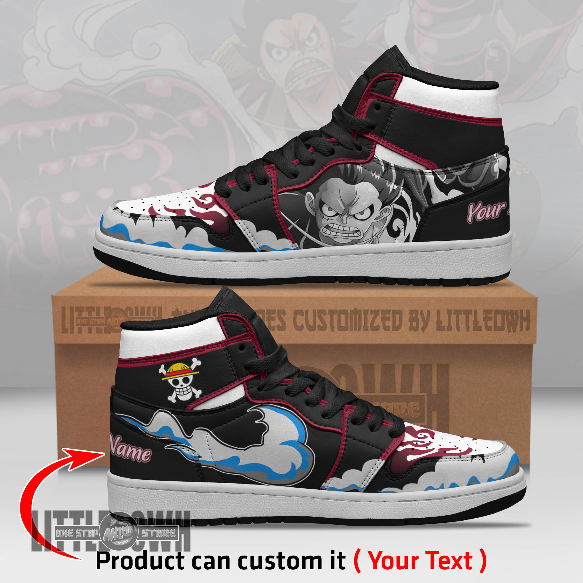 Monkey D Luffy Gear Four Personalized Shoes One Piece Anime Boot Sneakers