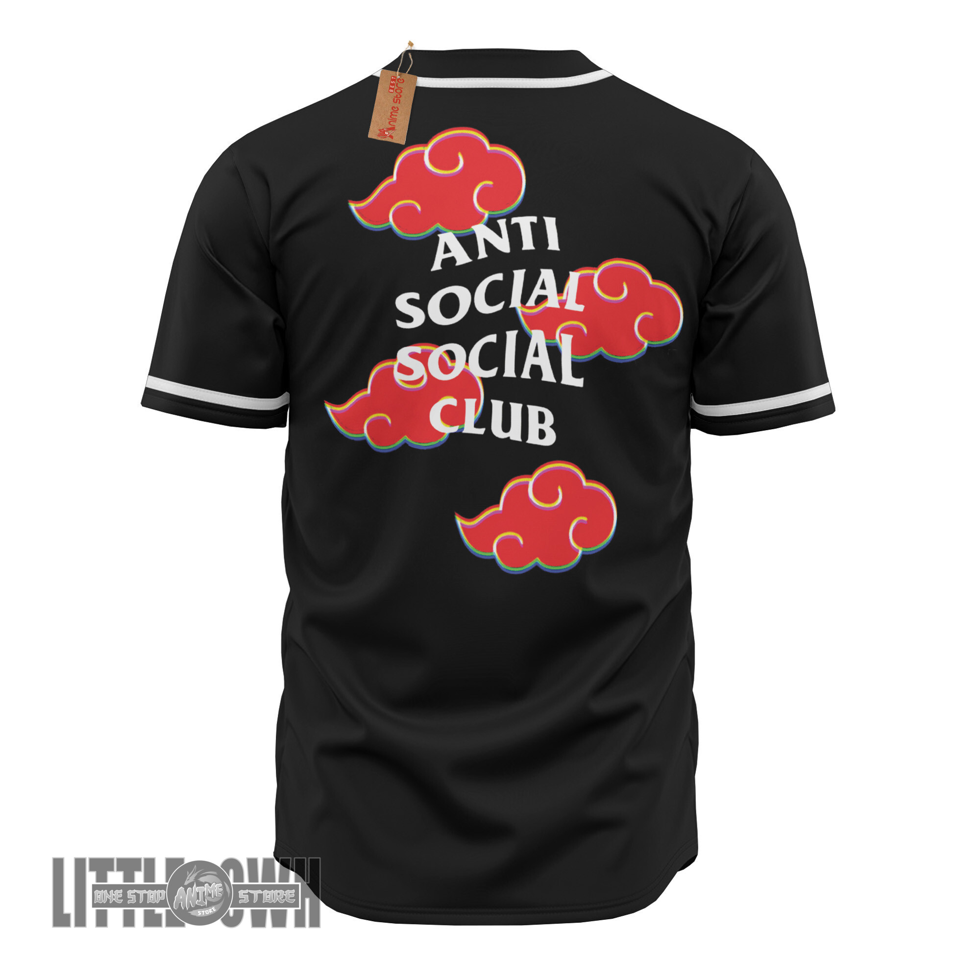 Alternative view of Naruto Baseball Jersey Custom Akatsuki Social Club Costumes Cosplay