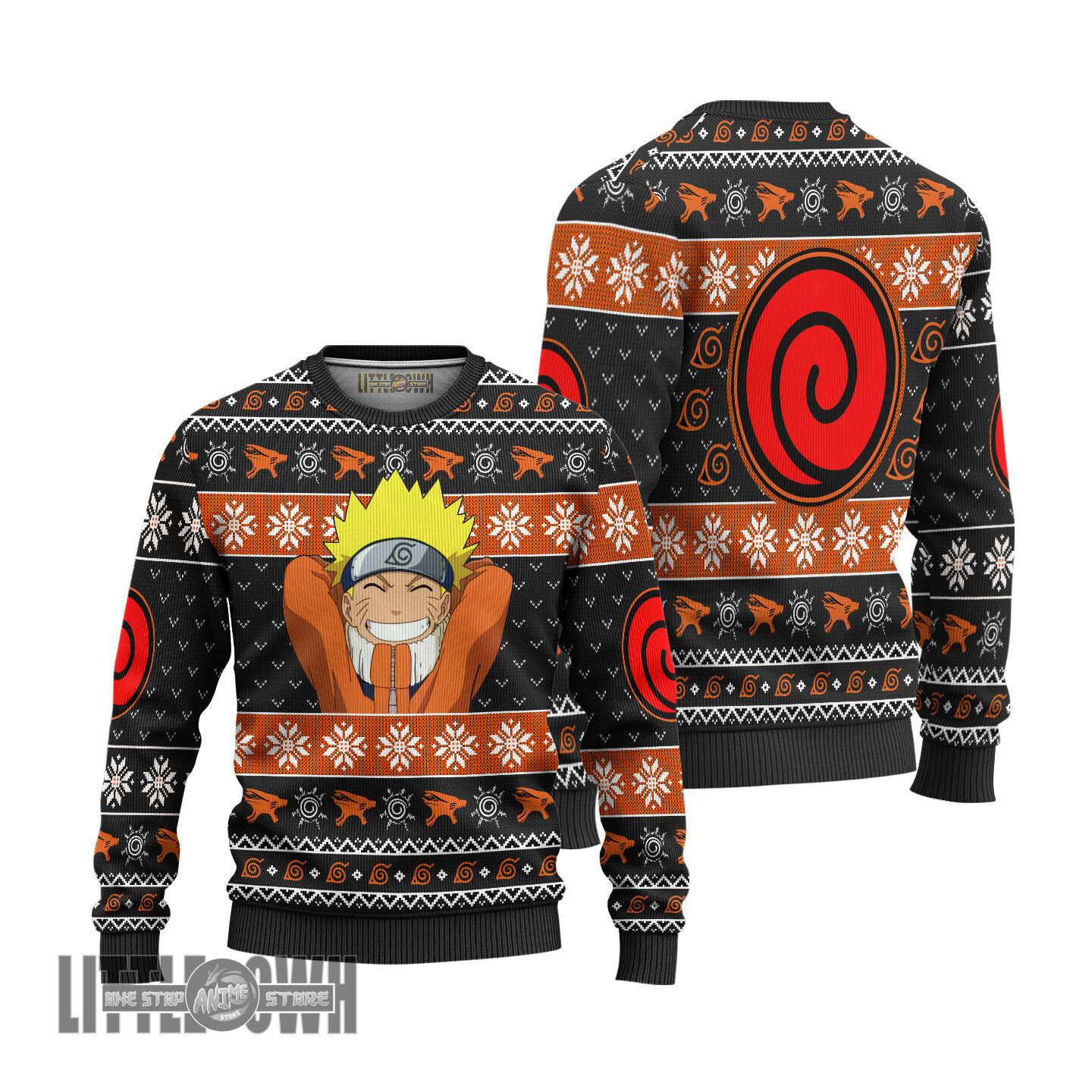 Naruto Ugly Christmas Sweater Uzumaki Clan Custom Anime Knitted Sweatshirt