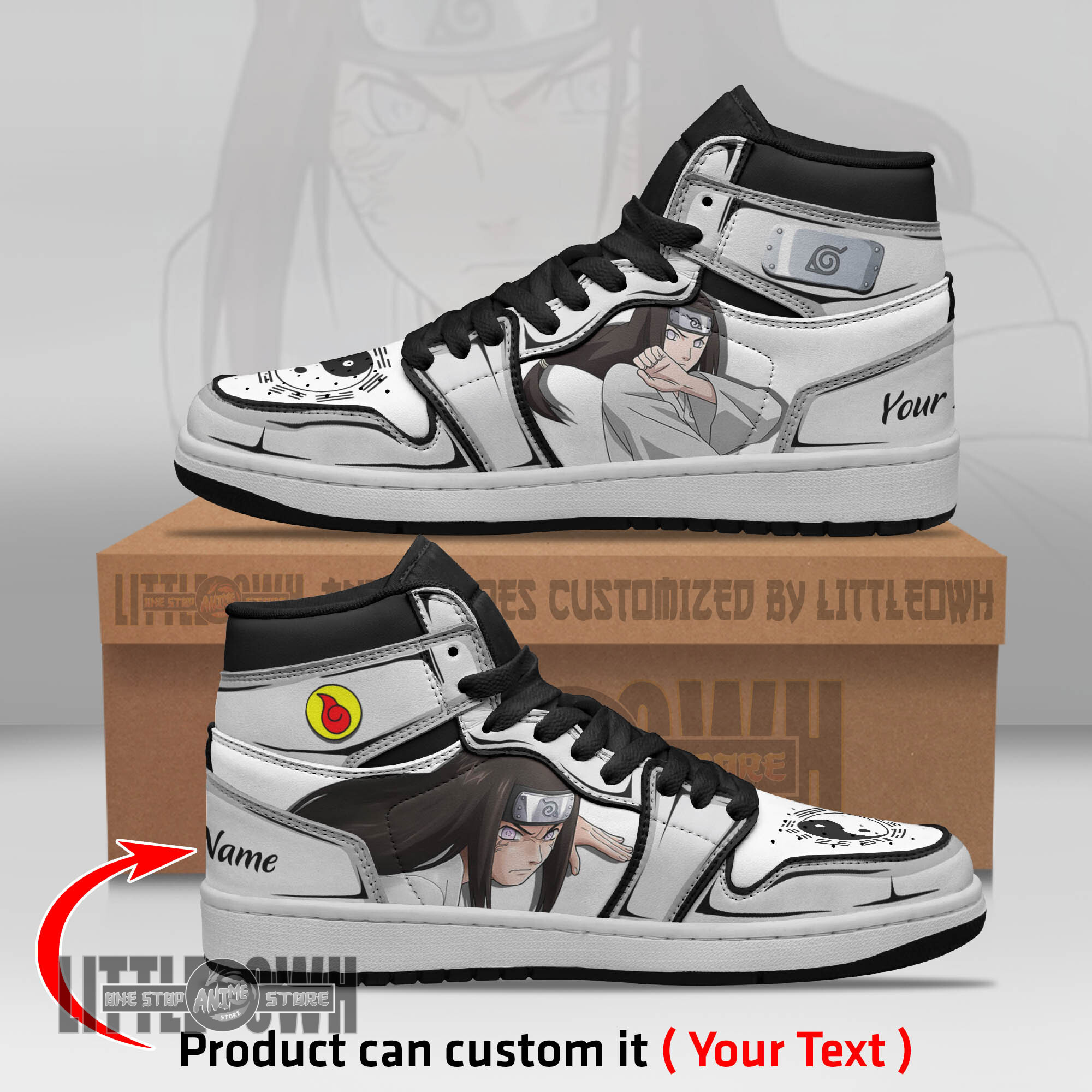 Neji Hyuga Persionalized Shoes Naruto Anime Boot Sneakers