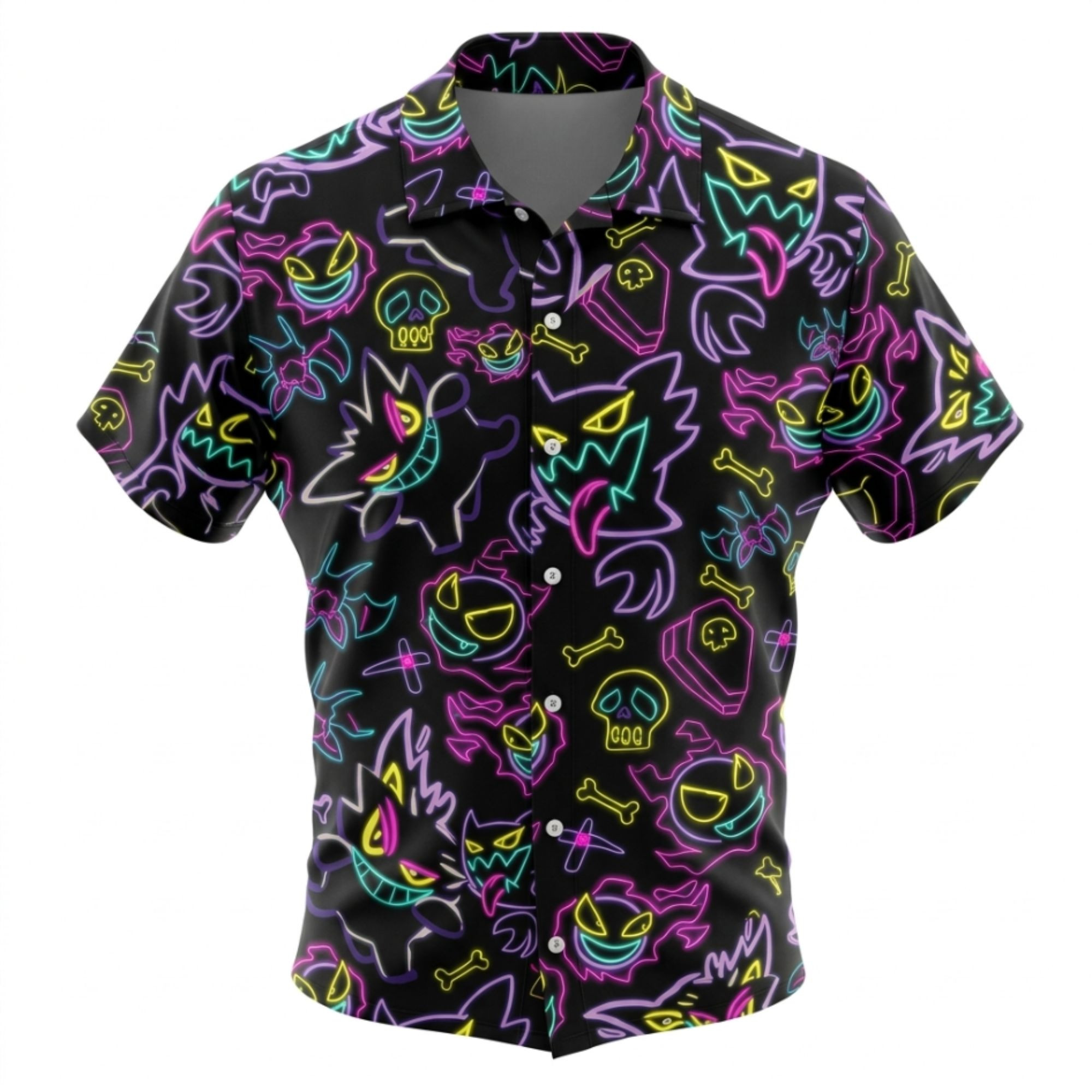 Neon Gengar Anime Hawaiian Shirt