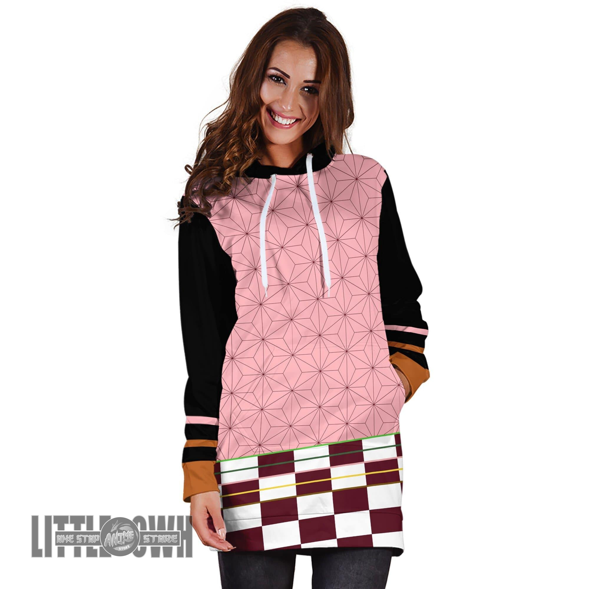 Nezuki Street Style Custom Anime Demon Slayer Women Hoodie Dress