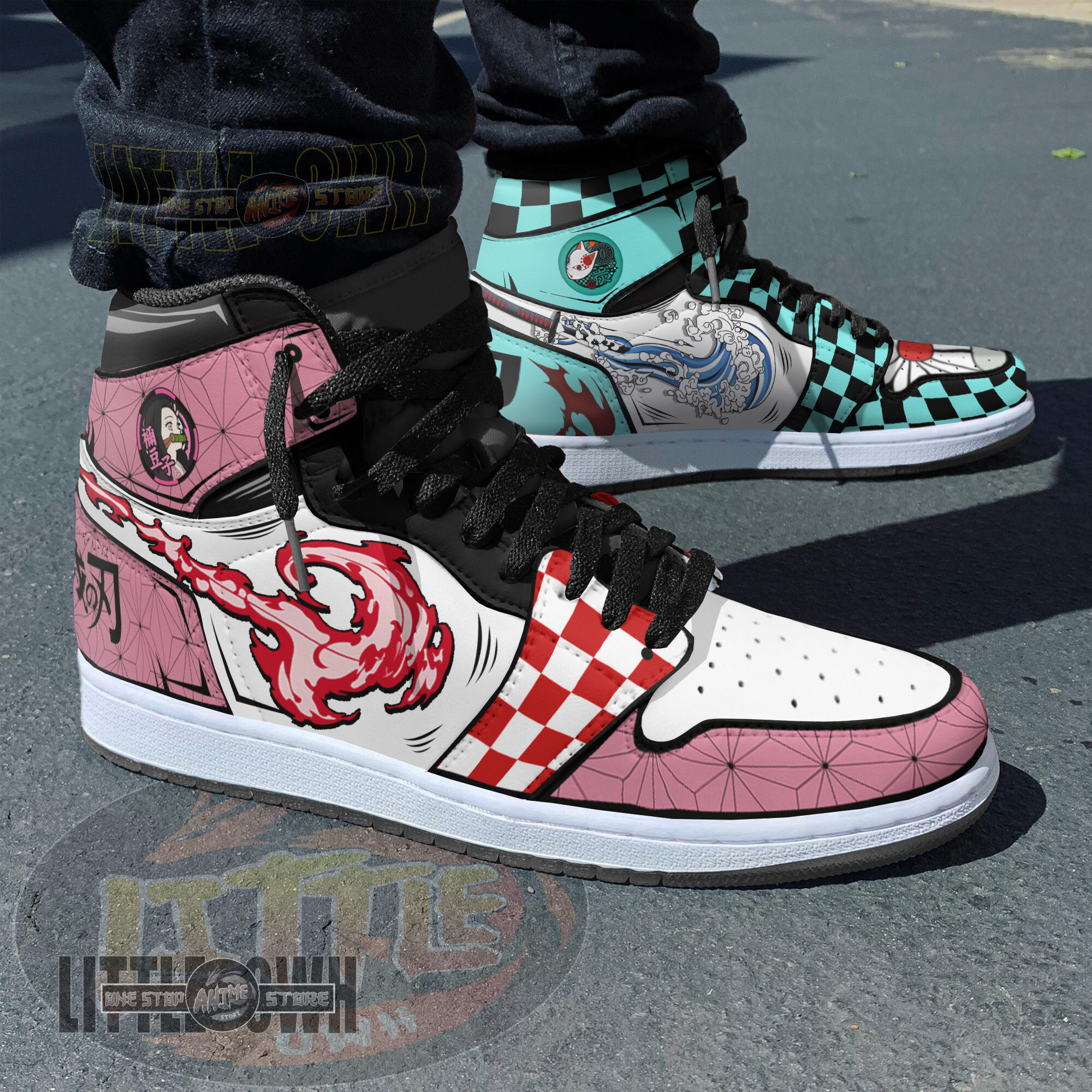 Nezuko And Tanjiro Custom Shoes Anime KNY Boot Sneakers 3 Nezuko And Tanjiro Custom Shoes Anime KNY Boot Sneakers - Image 3