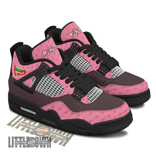 Nezuko Kamado J4 Sneakers - Personalized Demon Slayer custom anime shoes