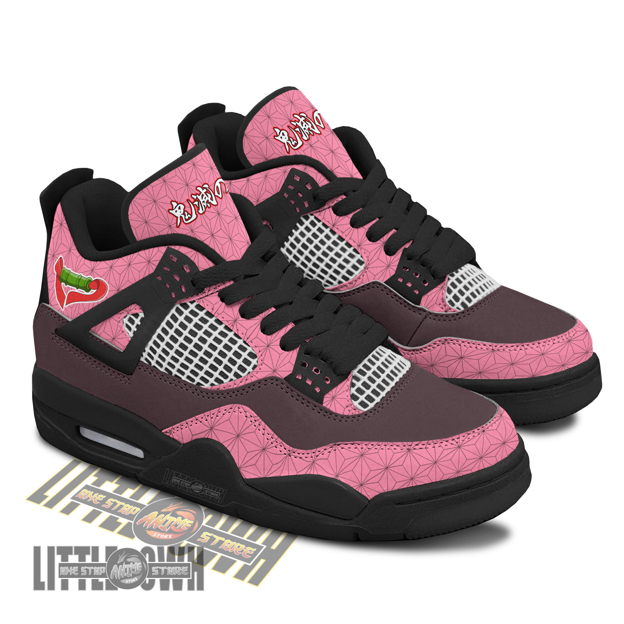 Nezuko Kamado J4 Sneakers - Personalized Demon Slayer custom anime shoes 1 Nezuko Kamado J4 Sneakers - Personalized Demon Slayer custom anime shoes