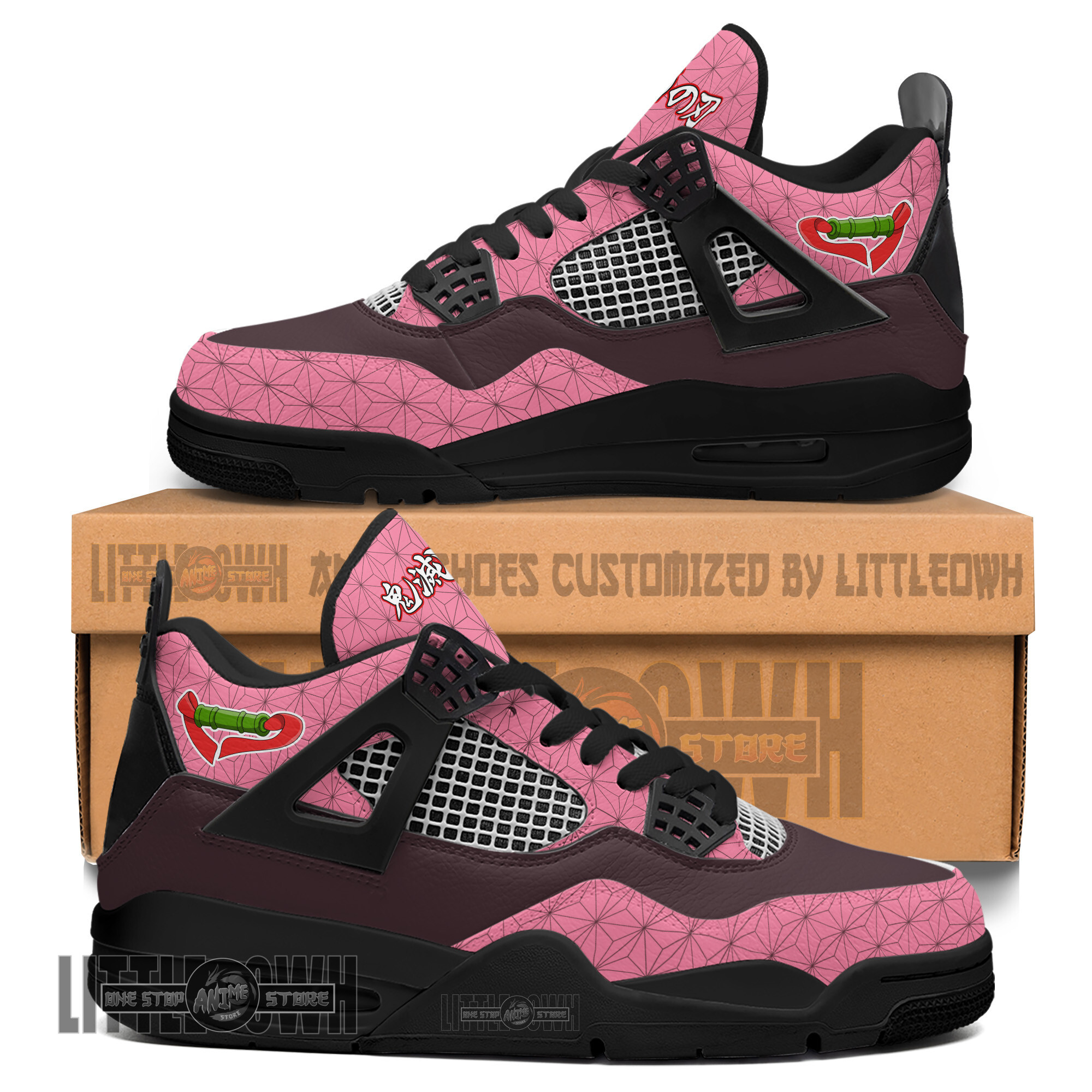 Nezuko Kamado J4 Sneakers - Personalized Demon Slayer custom anime shoes 3 Nezuko Kamado J4 Sneakers - Personalized Demon Slayer custom anime shoes - Image 3