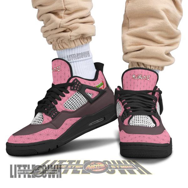 Nezuko Kamado J4 Sneakers - Personalized Demon Slayer custom anime shoes 5 nezuko kamado j4 sneakers personalized demon slayer custom anime shoes wq7td