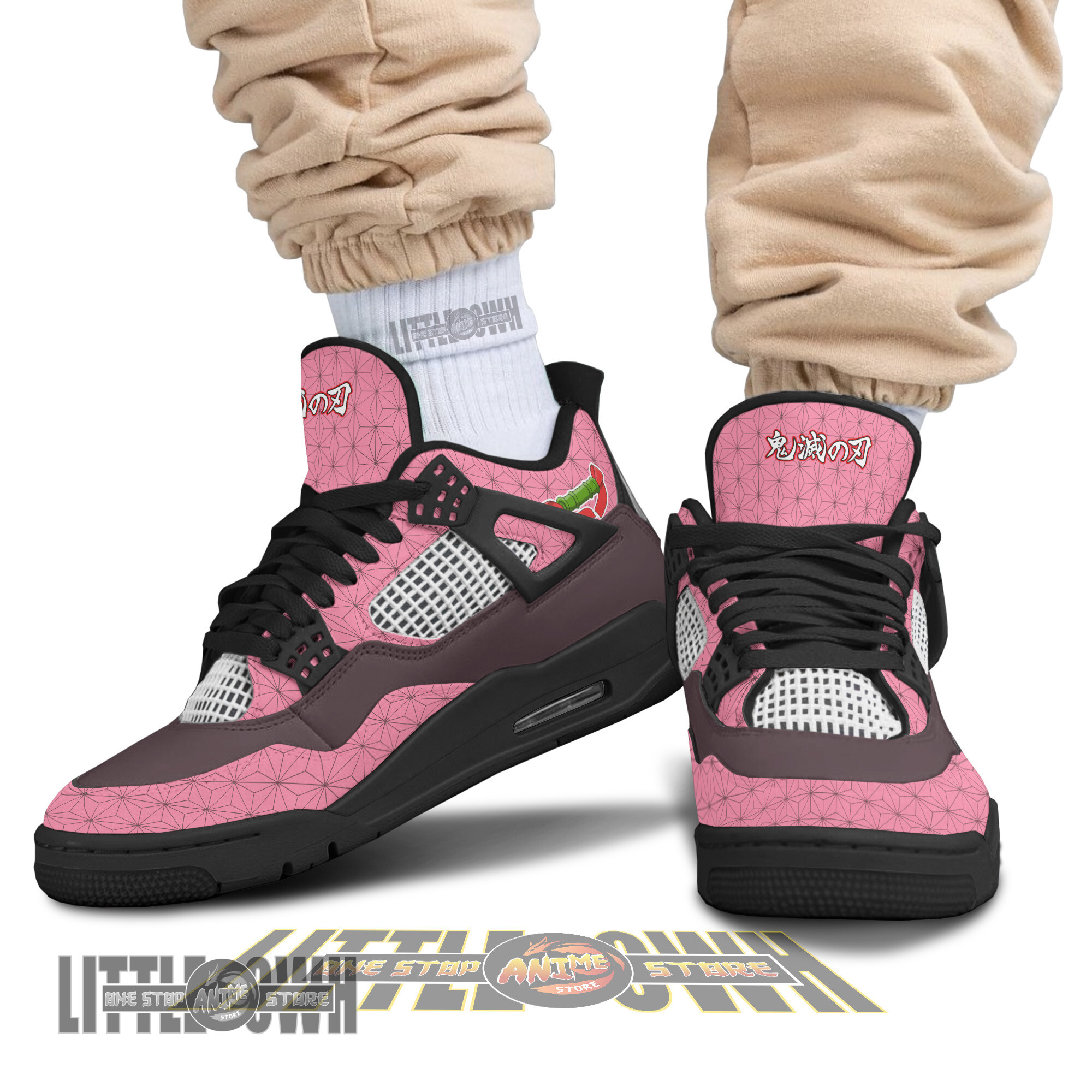 Nezuko Kamado J4 Sneakers - Personalized Demon Slayer custom anime shoes 2 Nezuko Kamado J4 Sneakers - Personalized Demon Slayer custom anime shoes - Image 2