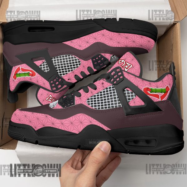 Nezuko Kamado J4 Sneakers - Personalized Demon Slayer custom anime shoes 7 nezuko kamado j4 sneakers personalized demon slayer custom anime shoes y5z6u
