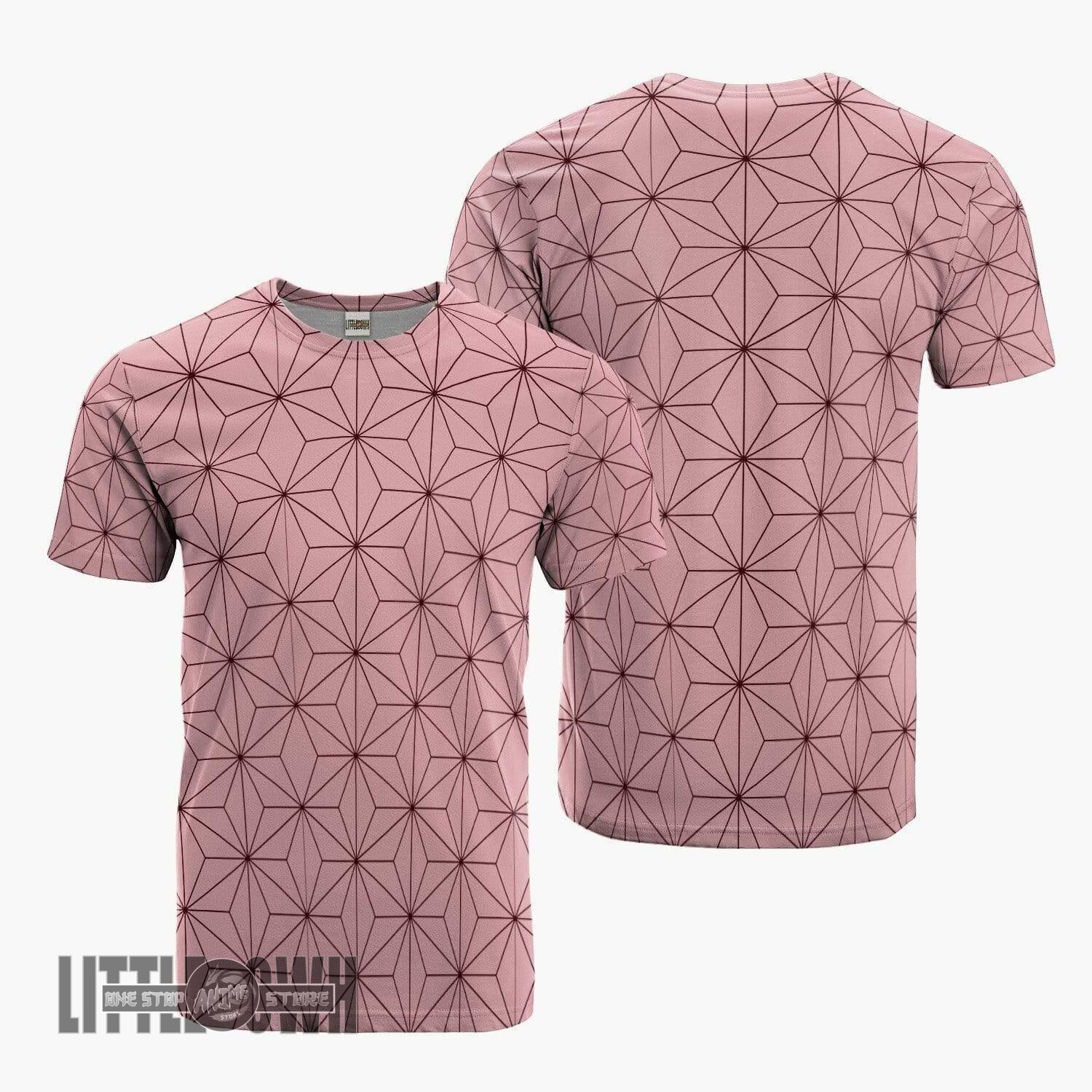 Nezuko Kamado Pattern T Shirt KNY Clothes Anime Merch Casual Cosplay Costume