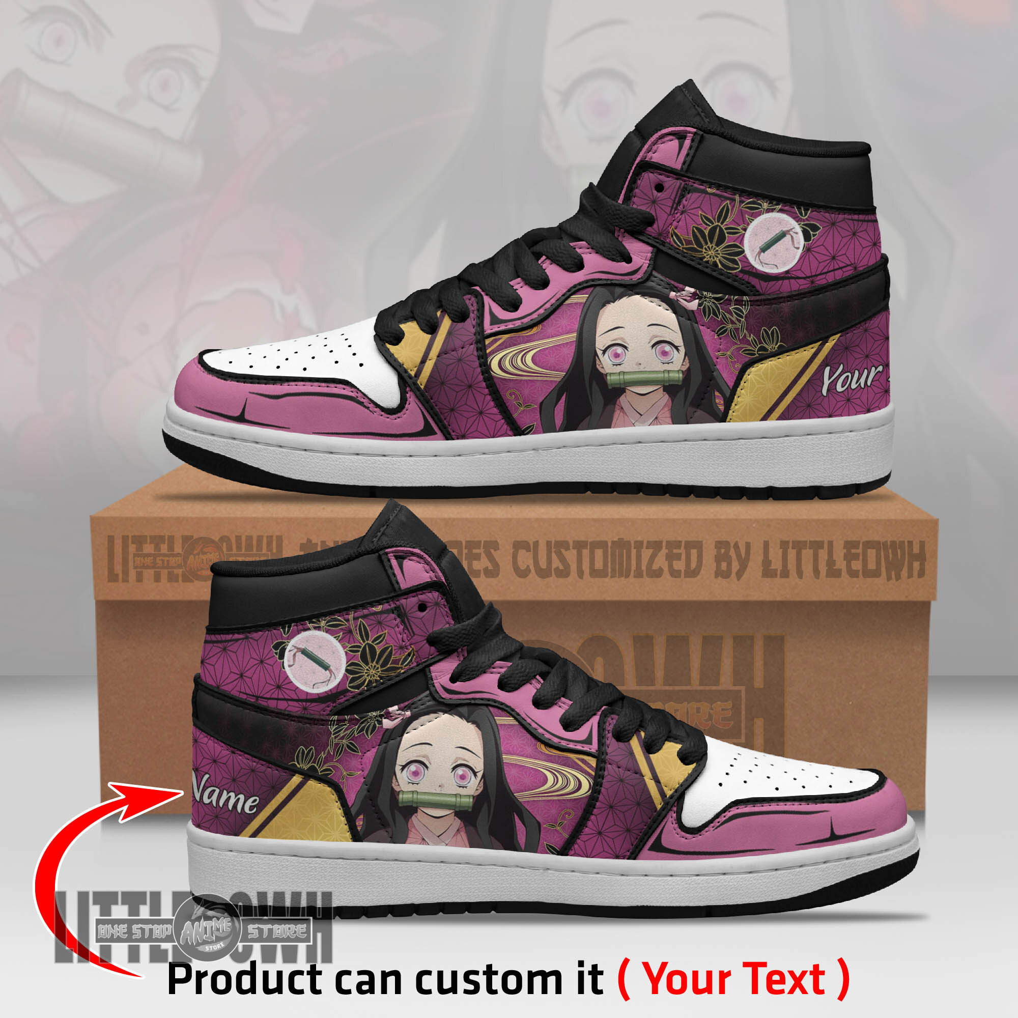 Nezuko Kamado Personalized Shoes Demon Slayer Anime Boot Sneakers