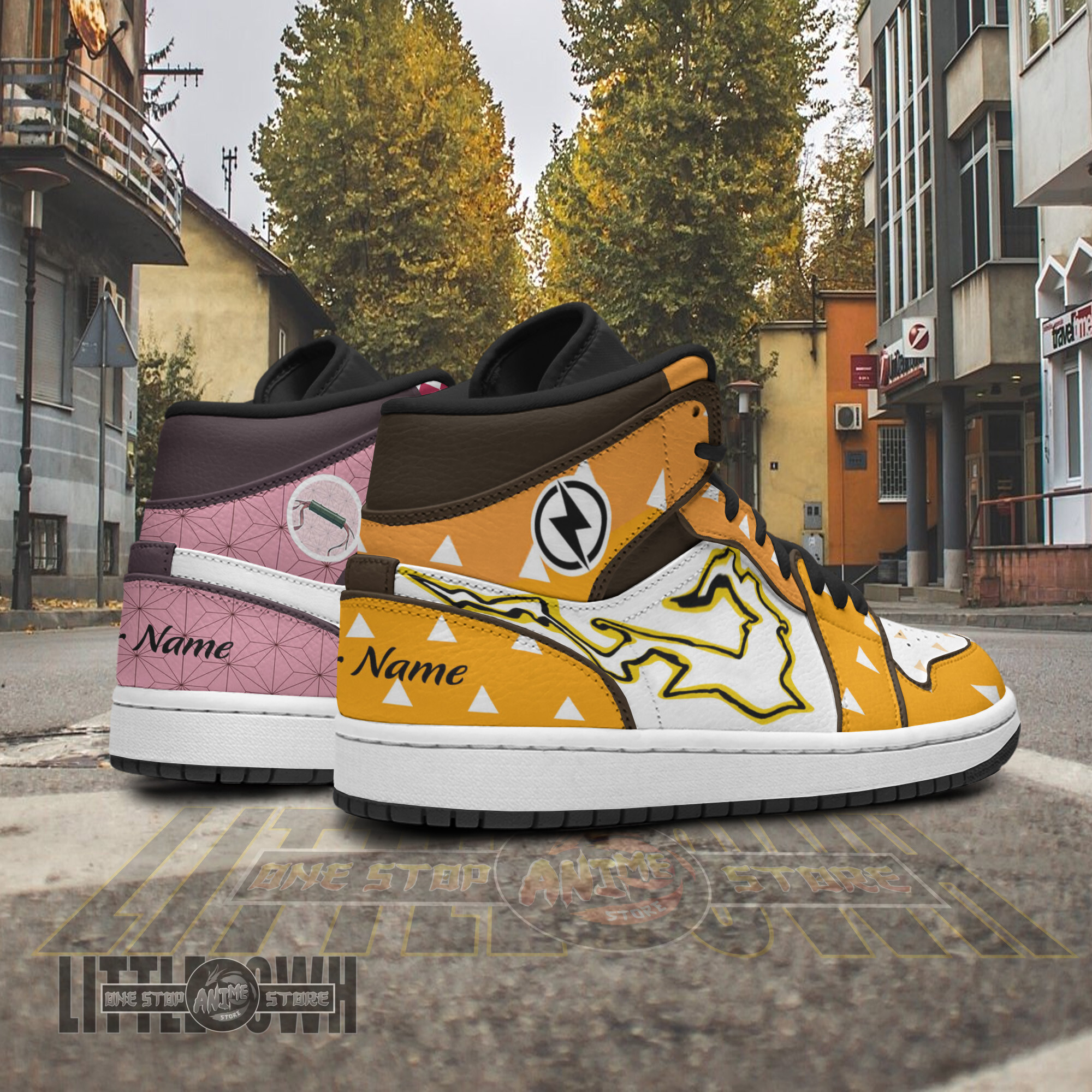 Nezuko x Zenitsu Persionalized Shoes Demon Slayer Anime Boot Sneakers 3 Nezuko x Zenitsu Persionalized Shoes Demon Slayer Anime Boot Sneakers - Image 3