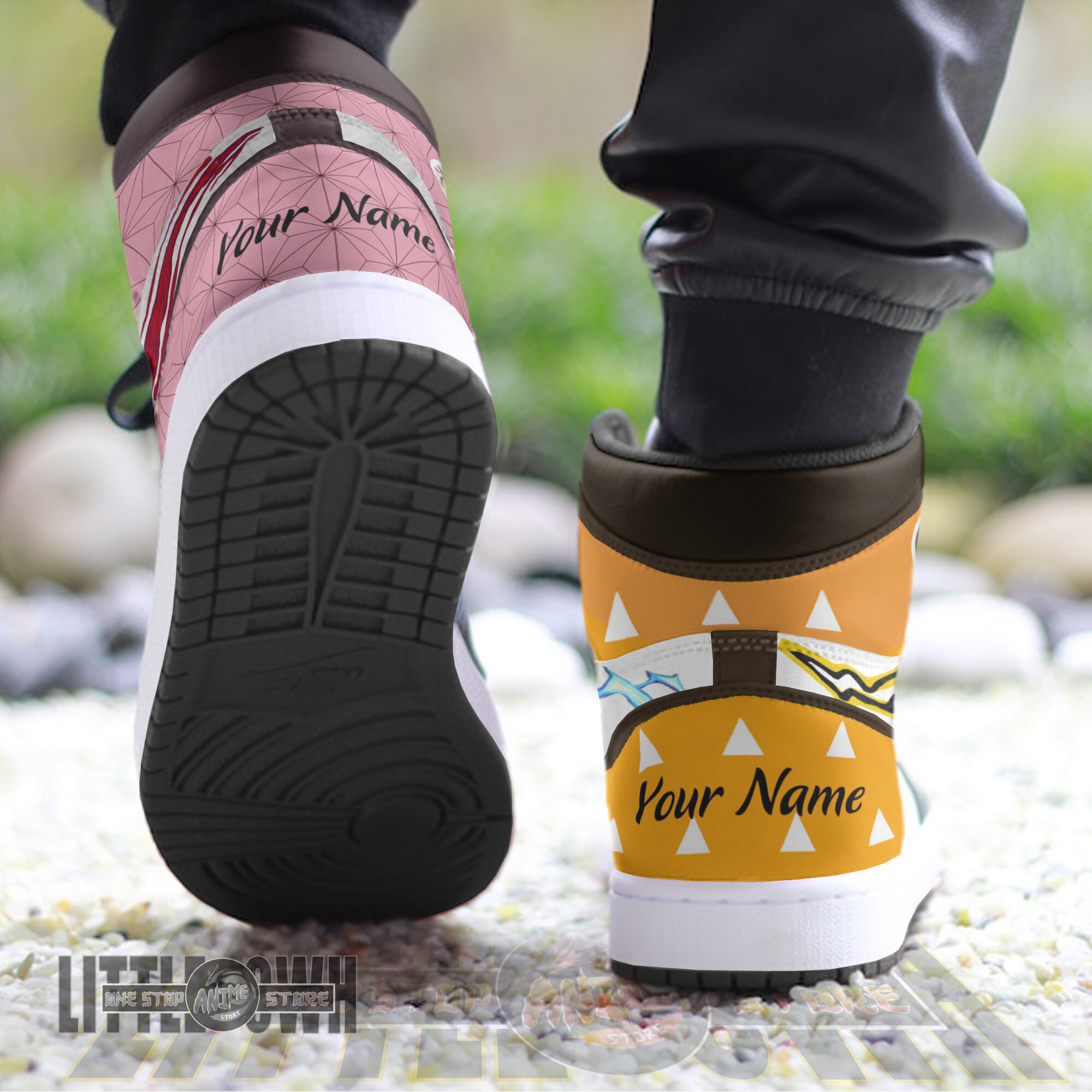 Nezuko x Zenitsu Persionalized Shoes Demon Slayer Anime Boot Sneakers 2 Nezuko x Zenitsu Persionalized Shoes Demon Slayer Anime Boot Sneakers - Image 2