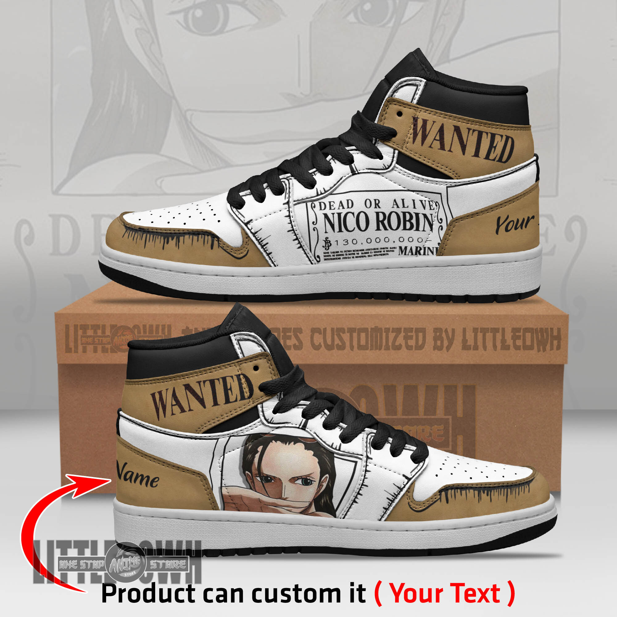Nico Robin Wanted Personalized Shoes One Piece Anime Boot Sneakers