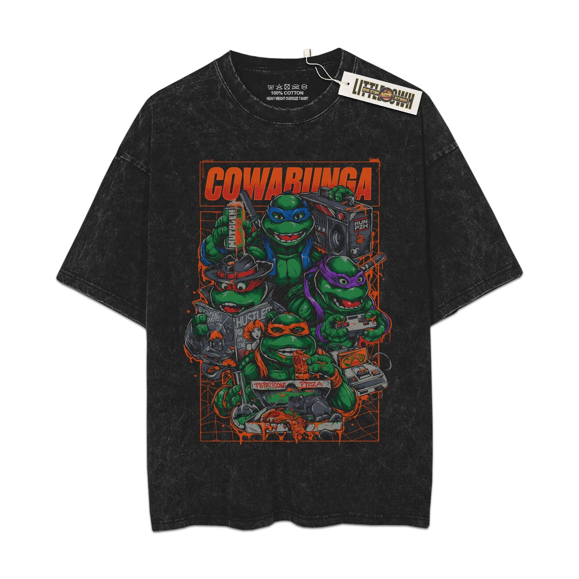 Ninja Turtles Vintage Shirt Oversized Washed Tees - Custom Anime Tee