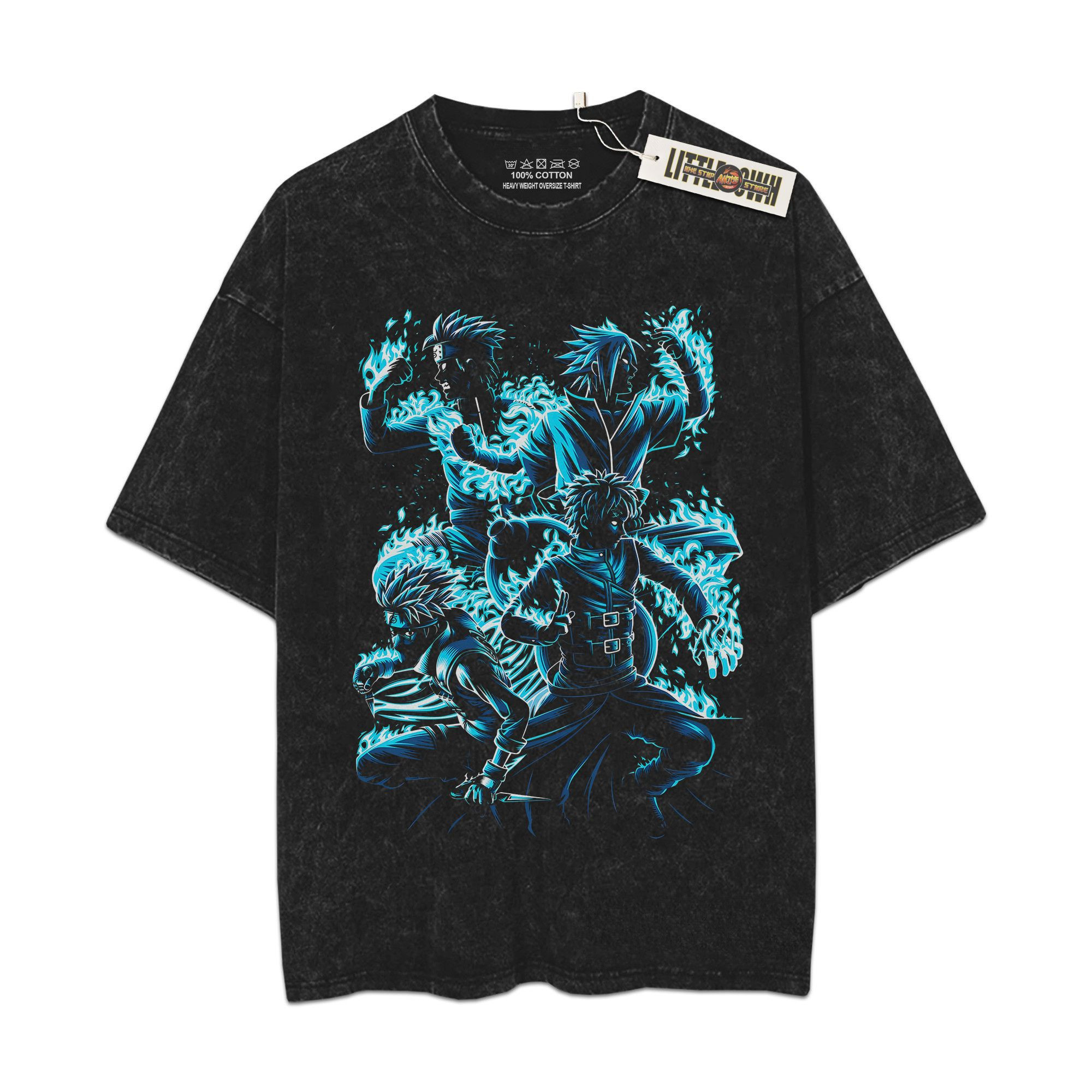 Nrt Characters Vintage Oversized Washed Tees - Custom Anime Tee