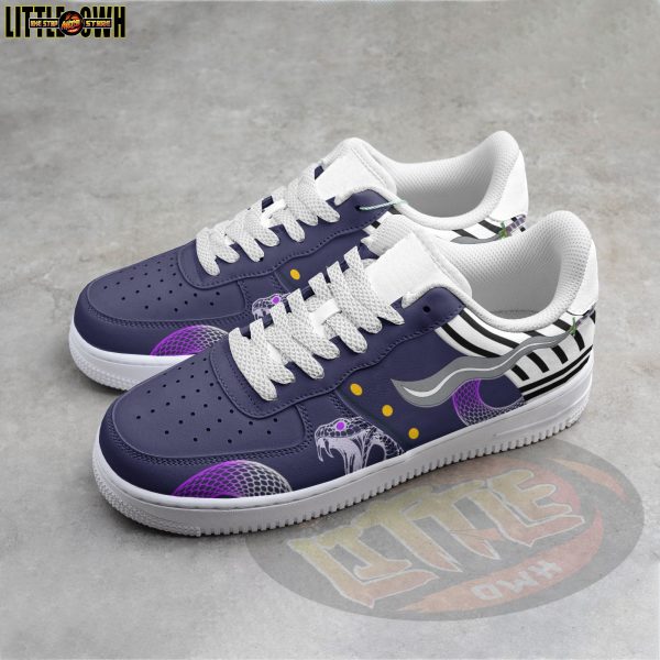 Alternative view of Obanai Iguro Anime Sneakers - Custom Demon Slayer AF1 Shoes