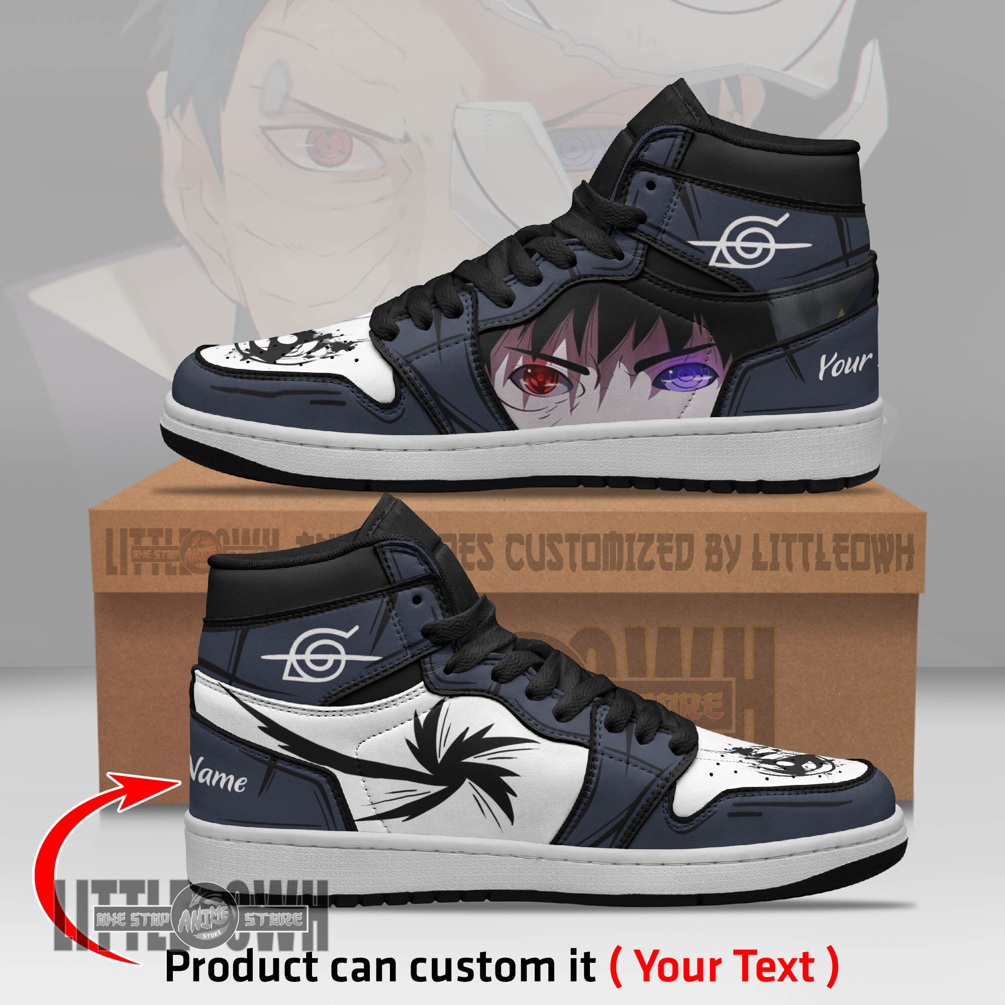 Obito Uchiha Persionalized Shoes Sharingan x Rinnegan Naruto Anime Boot Sneakers