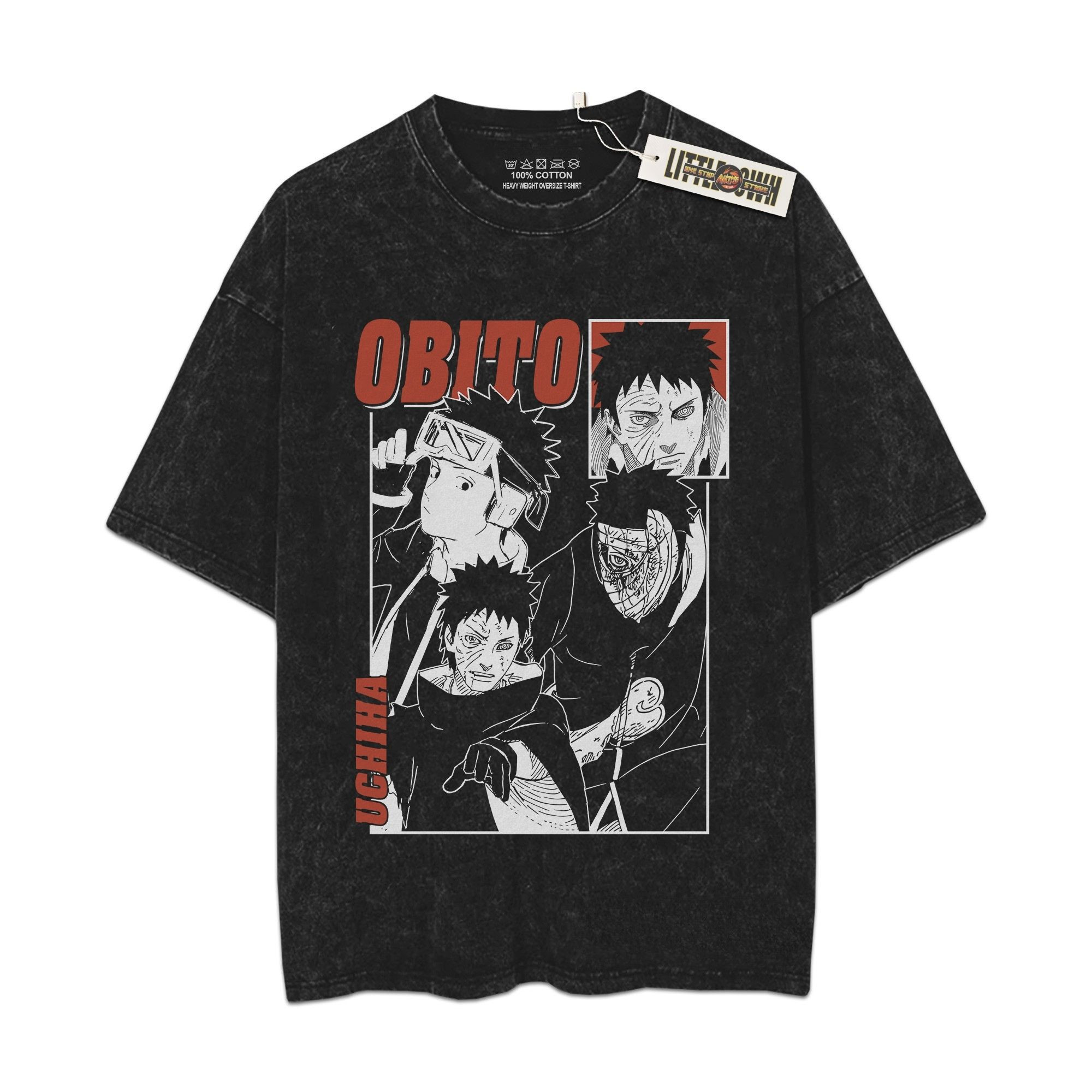 Obito Vintage Shirt Nrt Oversized Washed Tees - Custom Anime Tee