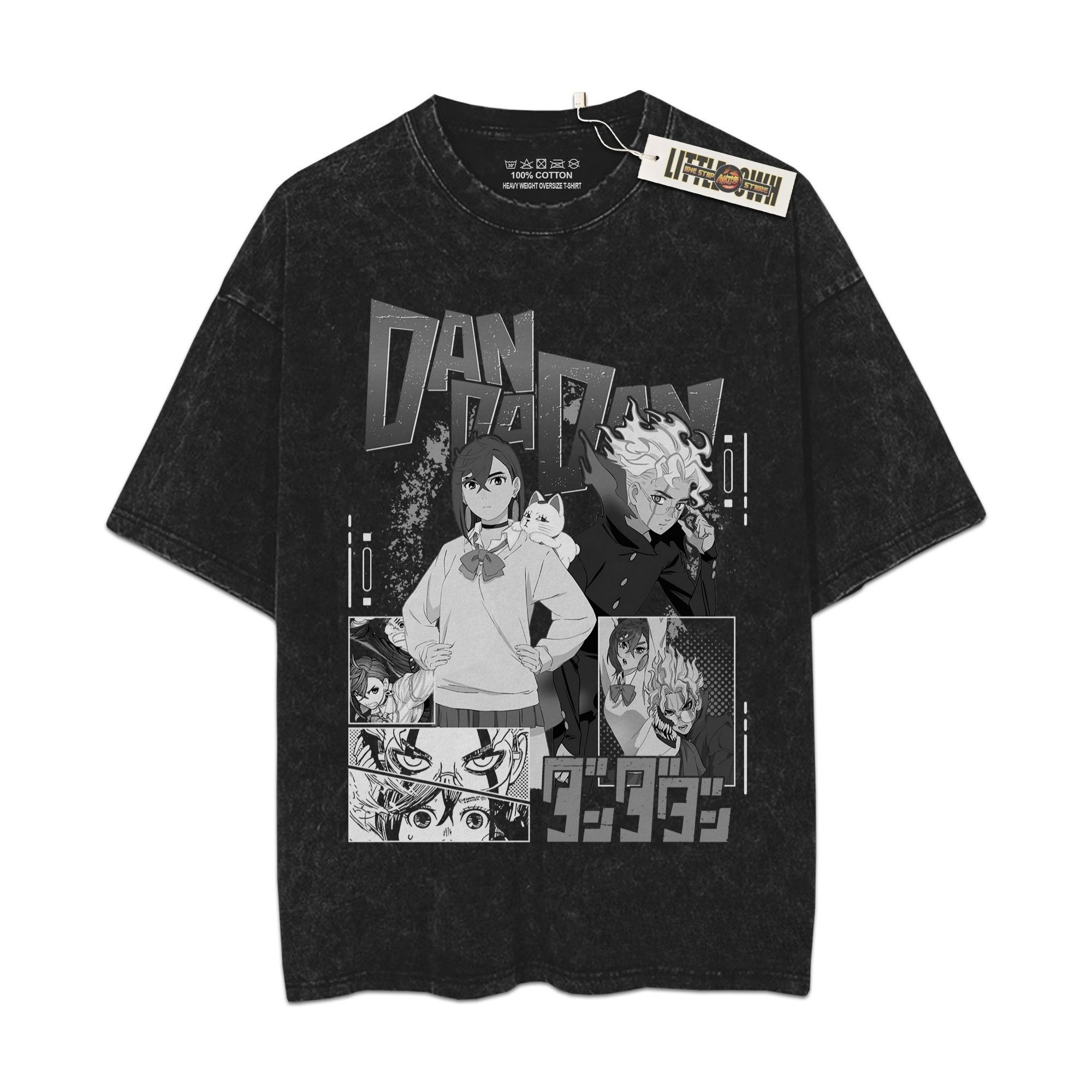 Okarun & Momo Vintage Shirt 3D Oversized Washed Tees - Custom Anime Tee