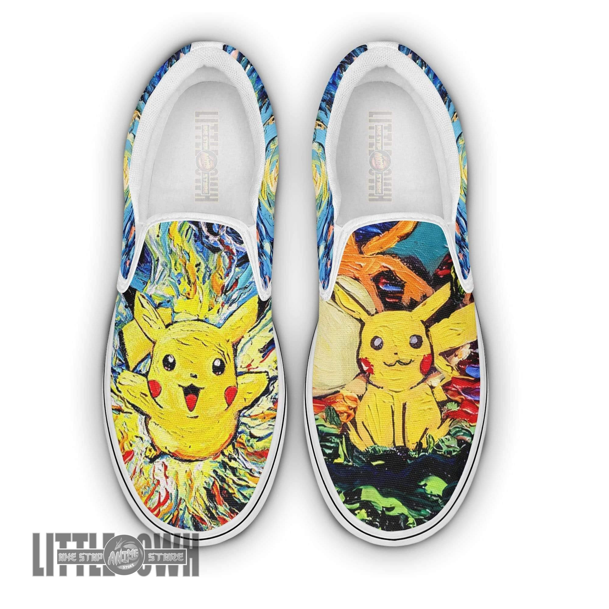 Pikachu Classic Slip-On Custom Pokemon Anime Shoes