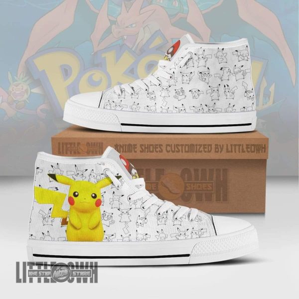 Pikachu High Top Canvas Shoes Custom Pokemon Anime Sneakers
