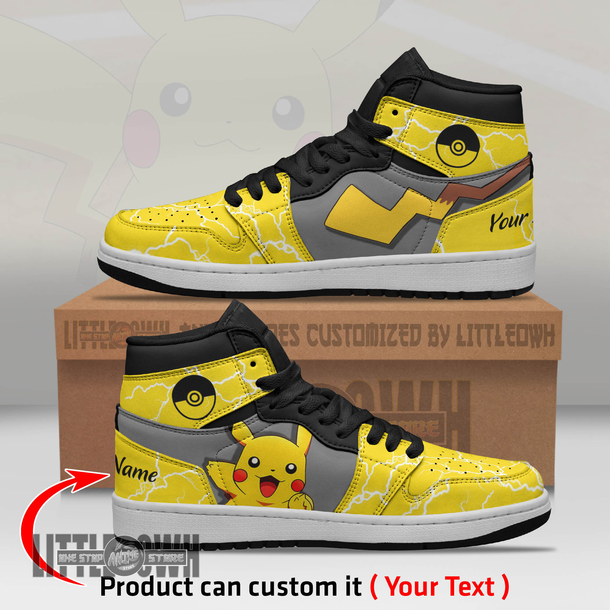 Pikachu Personalized Shoes Pokemon Anime Boot Sneakers