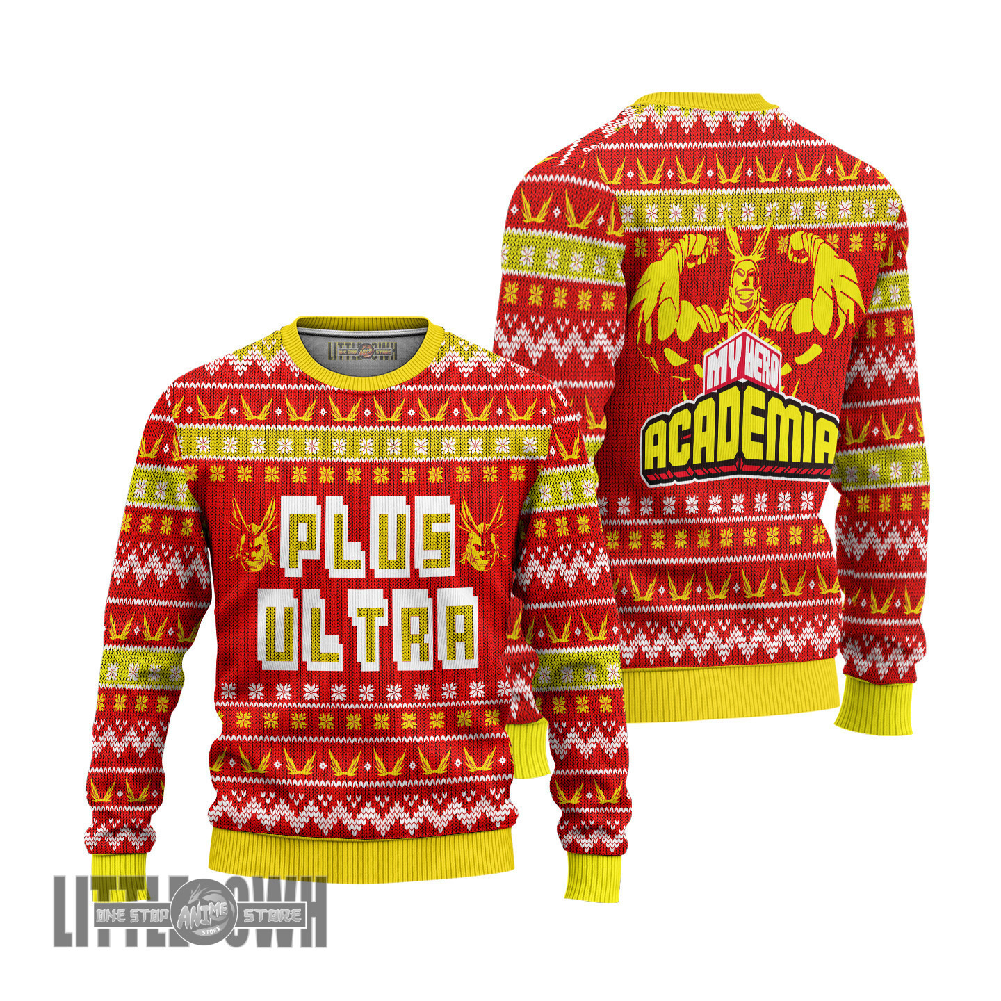 Plus Ultra Ugly Sweater Custom My Hero Academia Knitted Sweatshirt Christmas Gift
