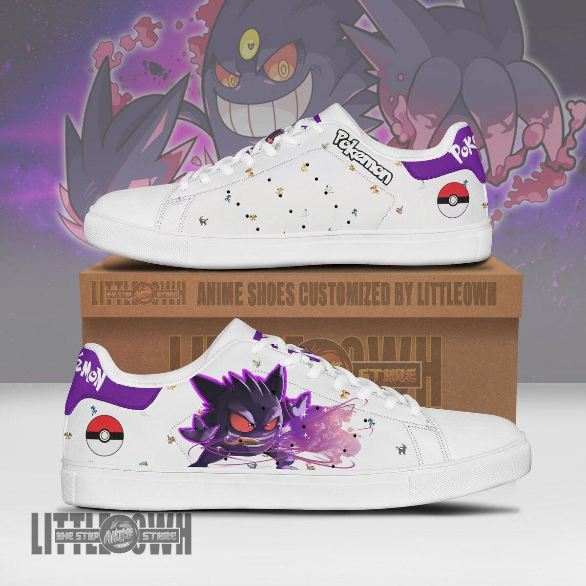 Pokemon Gengar Skateboard Shoes Custom Anime Sneakers