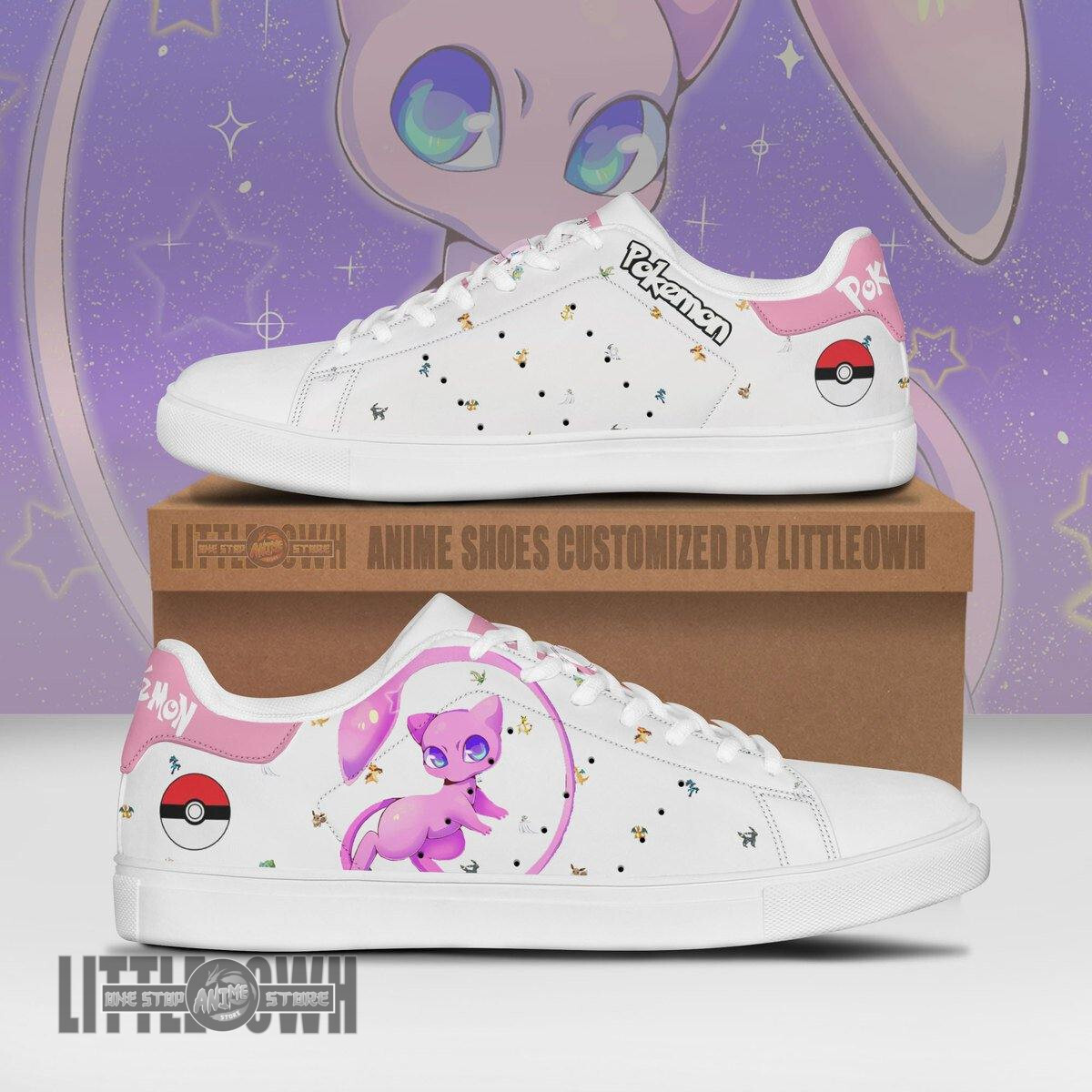 Pokemon Mew Skateboard Shoes Custom Anime Sneakers