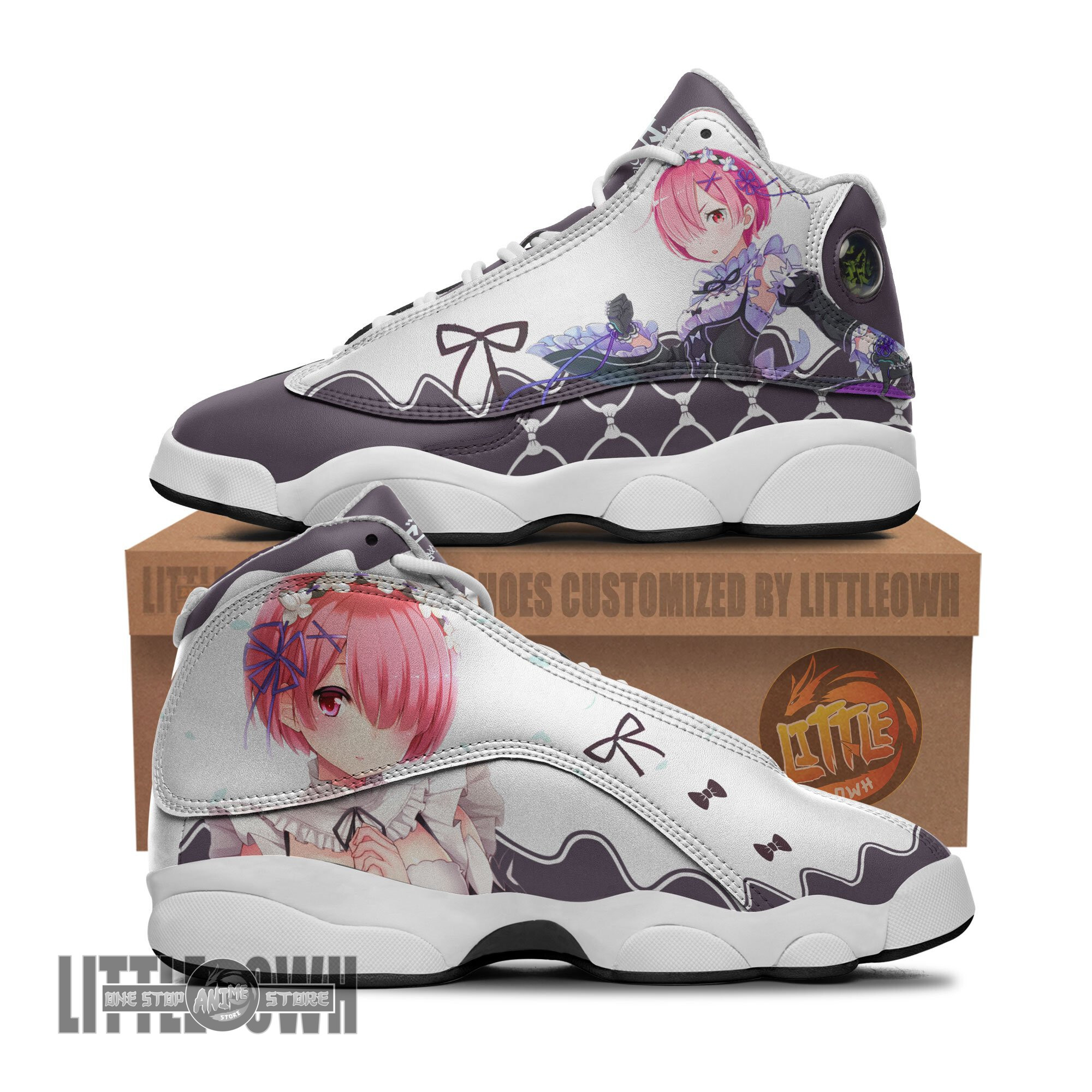 Ram Shoes Custom Re Zero Anime JD13 Sneakers 1 Ram Shoes Custom Re Zero Anime JD13 Sneakers