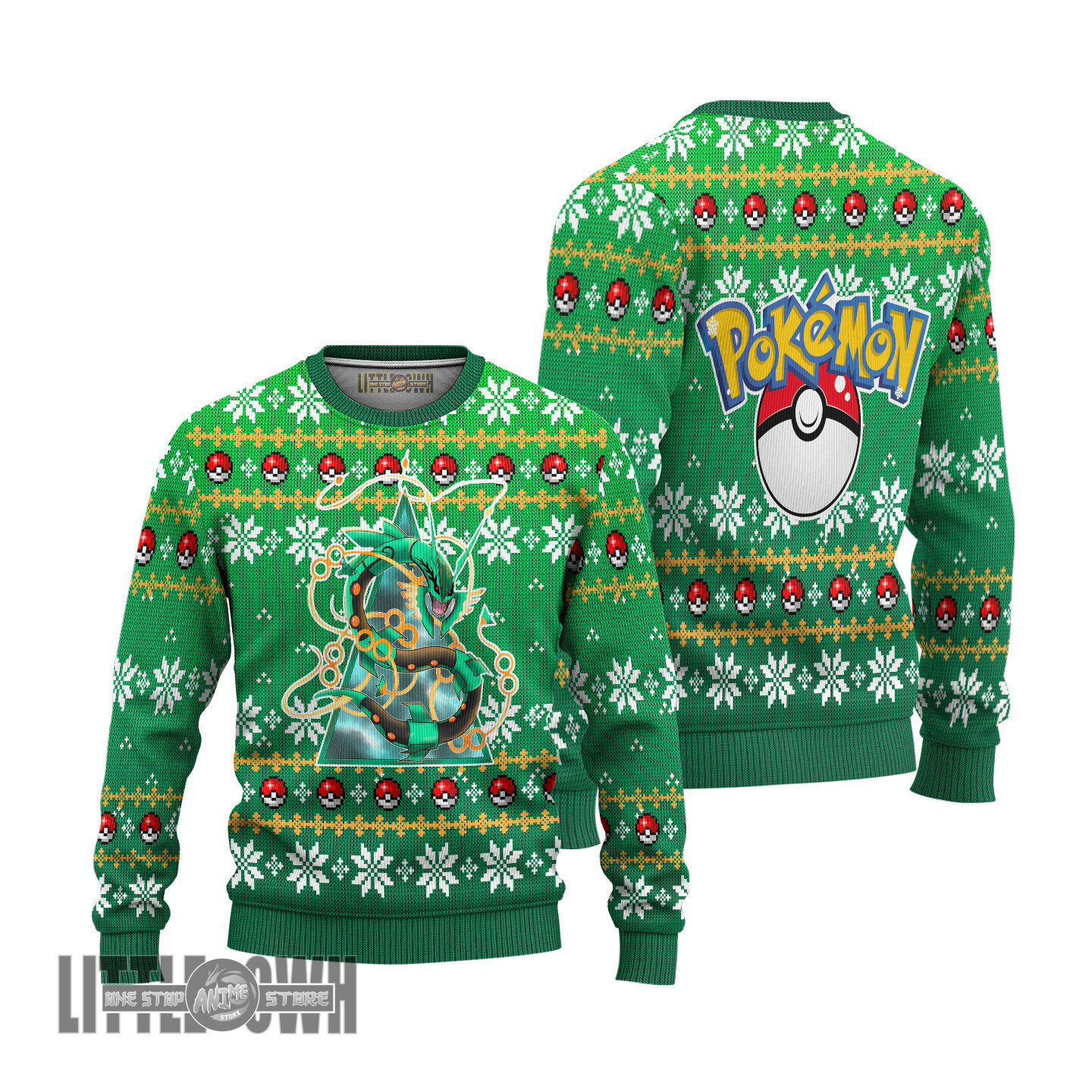 Rayquaza Ugly Christmas Sweater Pokemon Custom Knitted Sweatshirt