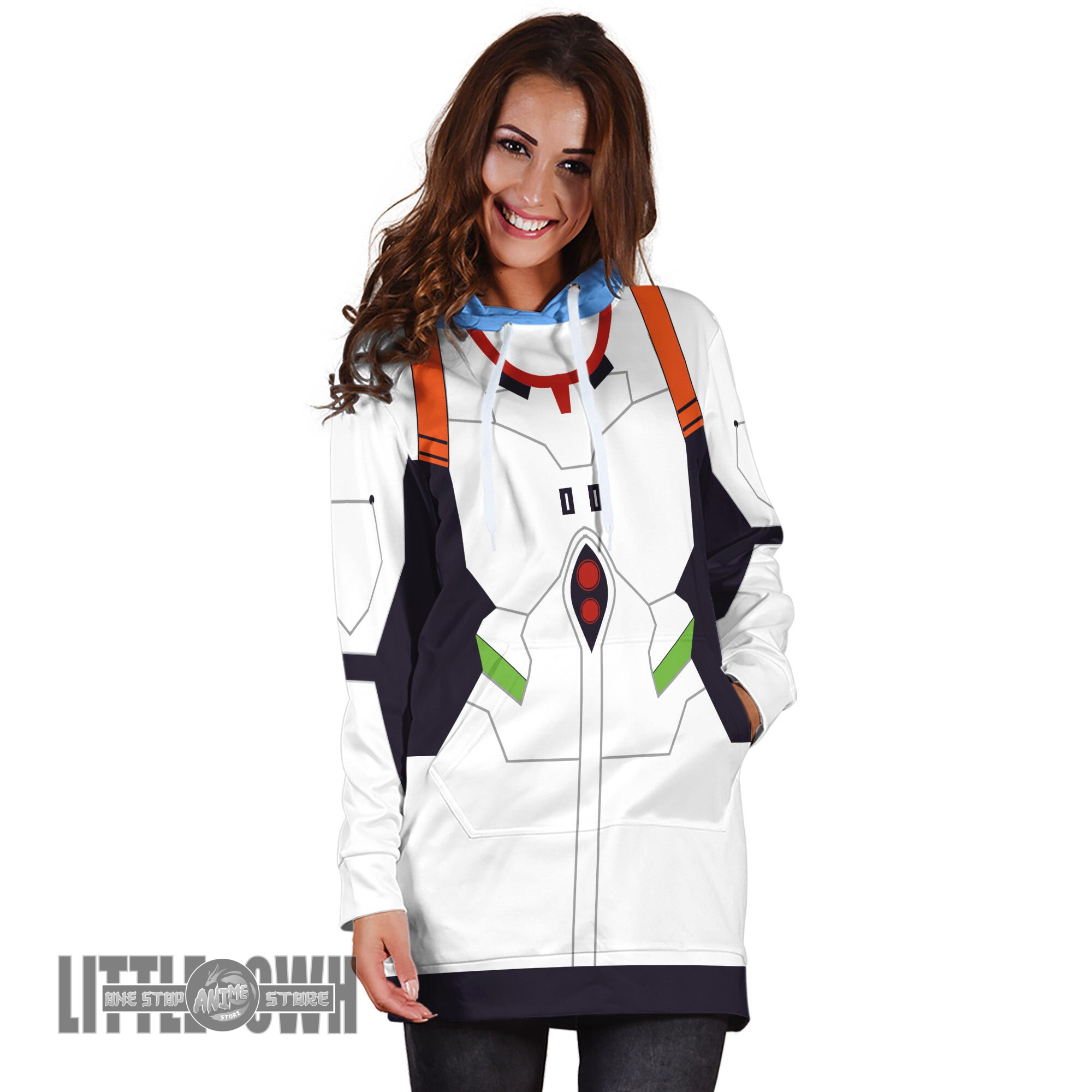 Rei Ayanami Custom Anime Neon Genesis Evangelion Women Hoodie Dress